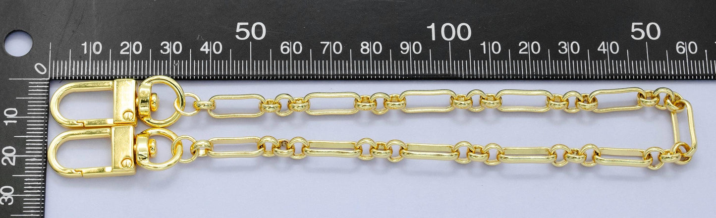 Long 24k Gold Filled Stadium chain 11.5 inch for Party Bag Charm Supply DIY Supply for Purse Charm Jewelry Making WA-2937
