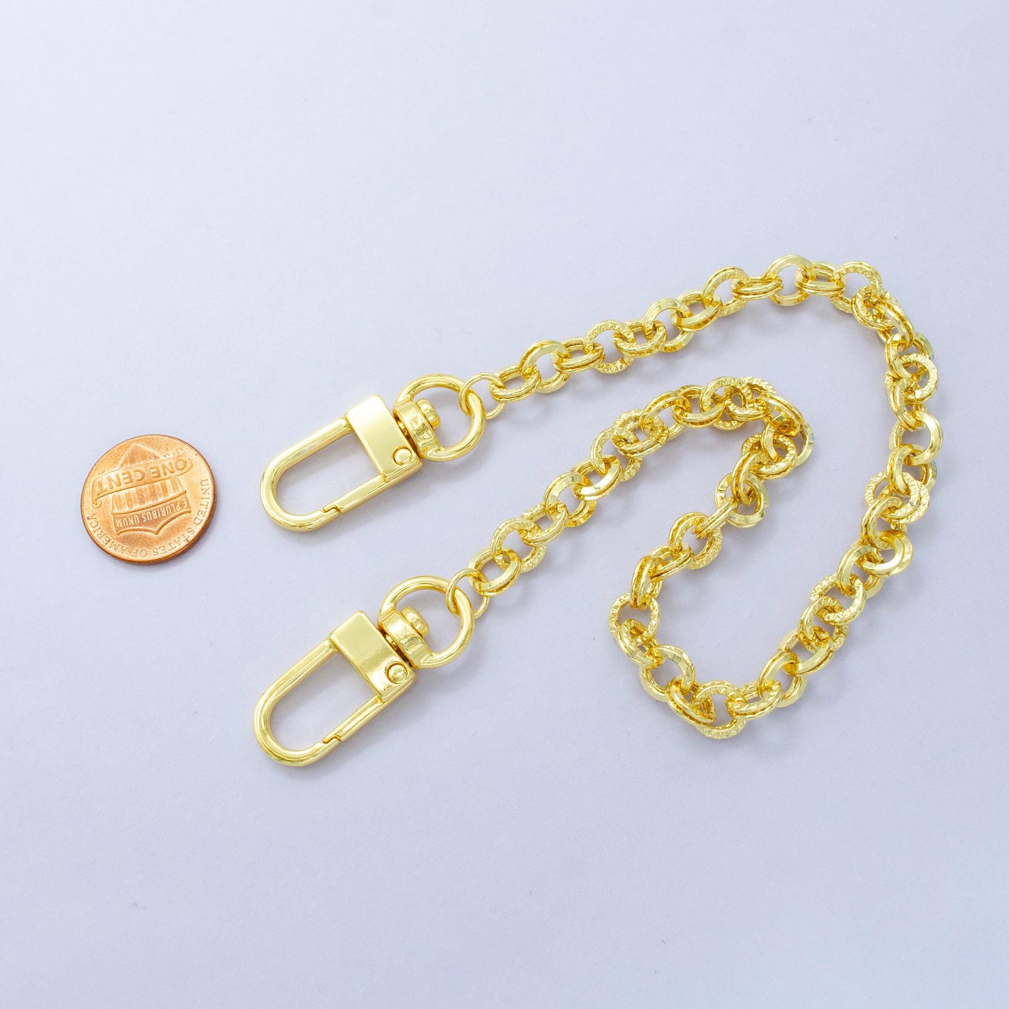 Long 24k Gold Filled Dainty Rolo chain 11.5 inch for Party Bag Charm Supply DIY Supply for Purse Charm Jewelry Making WA-2927