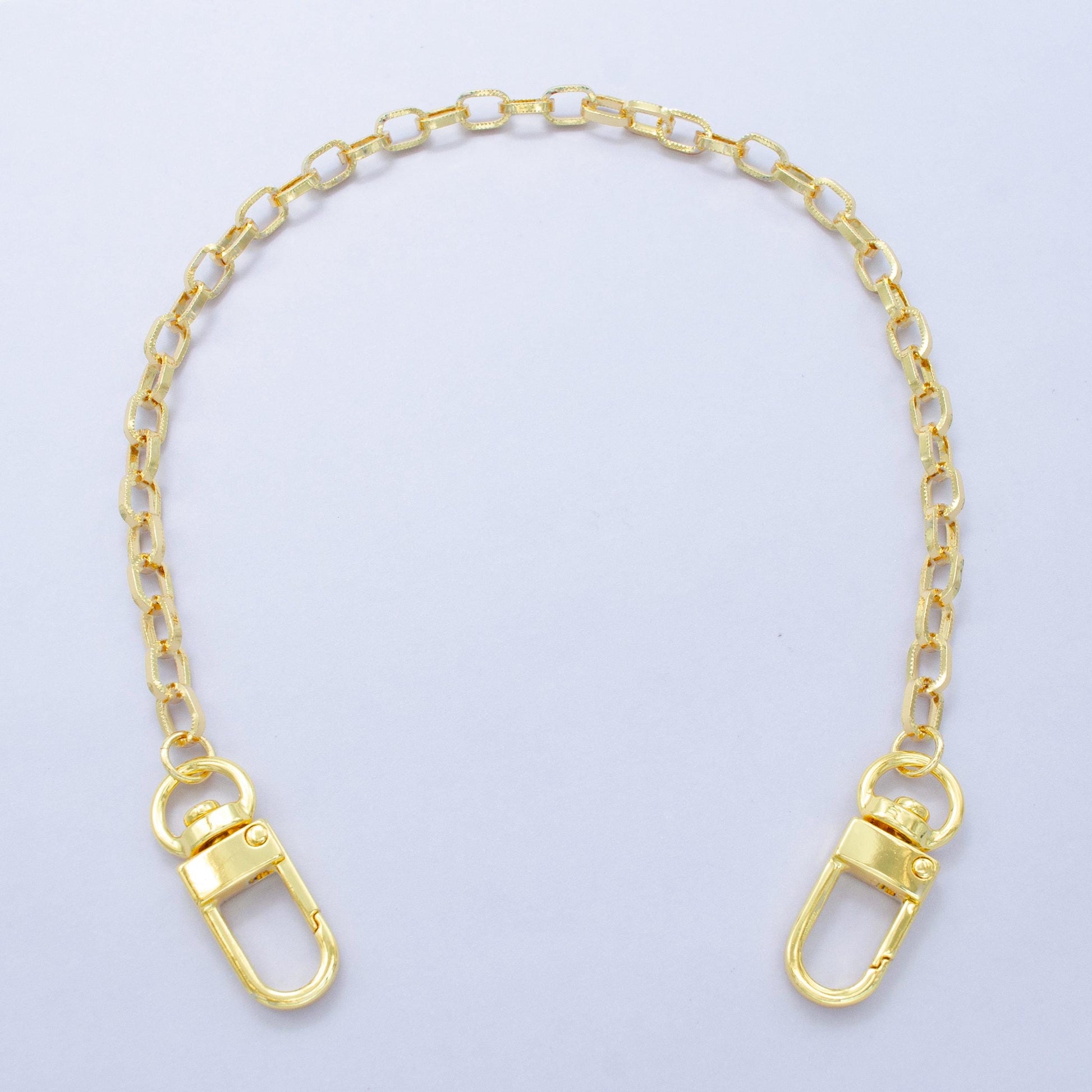 Long 24k Gold Filled Oval Paper Clip chain 11.5 inch for Party Bag Charm Supply DIY Supply for Purse Charm Jewelry Making WA-2925