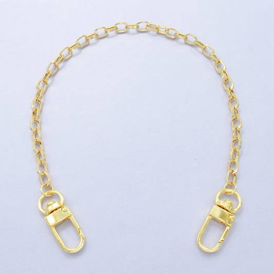 Long 24k Gold Filled Oval Paper Clip chain 11.5 inch for Party Bag Charm Supply DIY Supply for Purse Charm Jewelry Making WA-2925