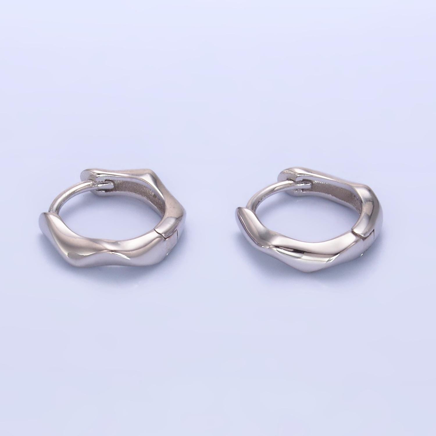 Minimalist Sterling Silver Huggie Earrings 12mm Classic Lever Back Huggie Earrings Lightweight Earrings Mother Day Gift idea SL-579