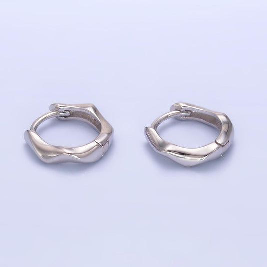 Minimalist Sterling Silver Huggie Earrings 12mm Classic Lever Back Huggie Earrings Lightweight Earrings Mother Day Gift idea SL-579