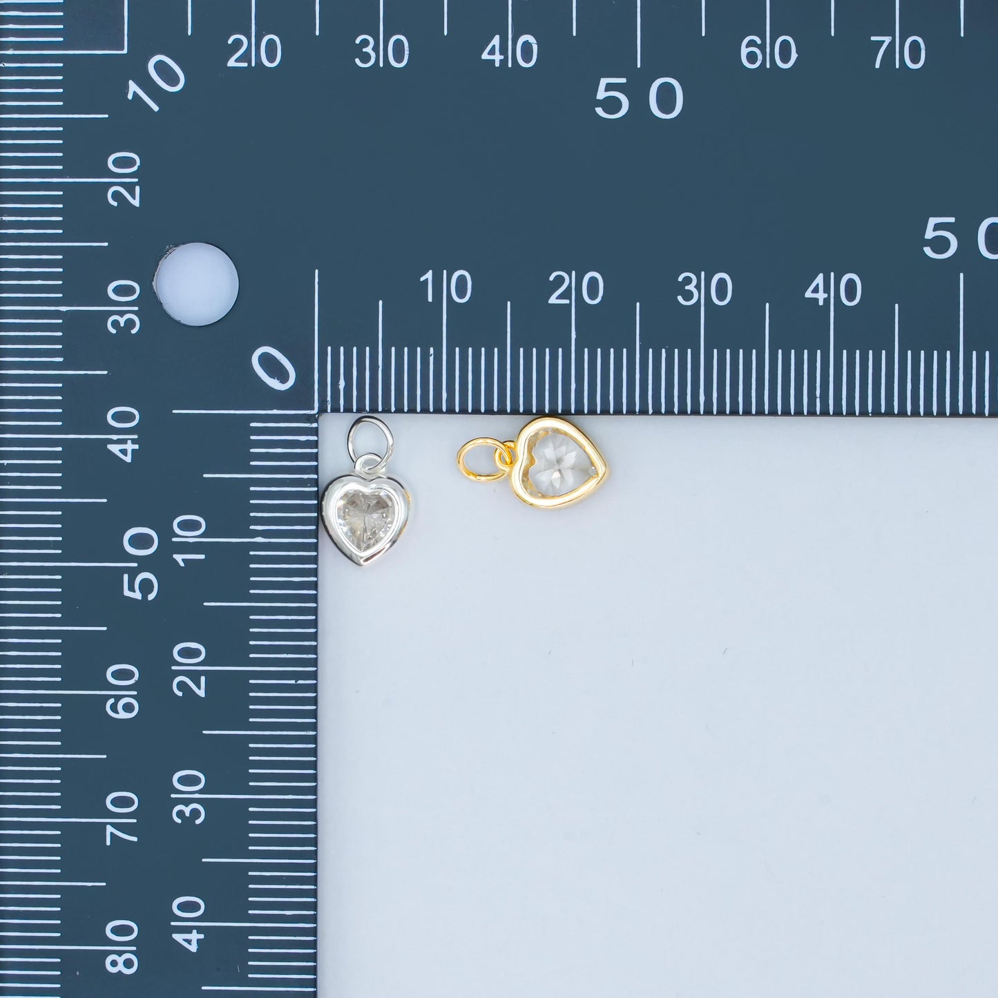 Mini 7.5mm Heart Bezel charm s925 Sterling Silver Heart charm Gold Vermeil heart charm for Minimalist Jewelry Making Supply SL-638