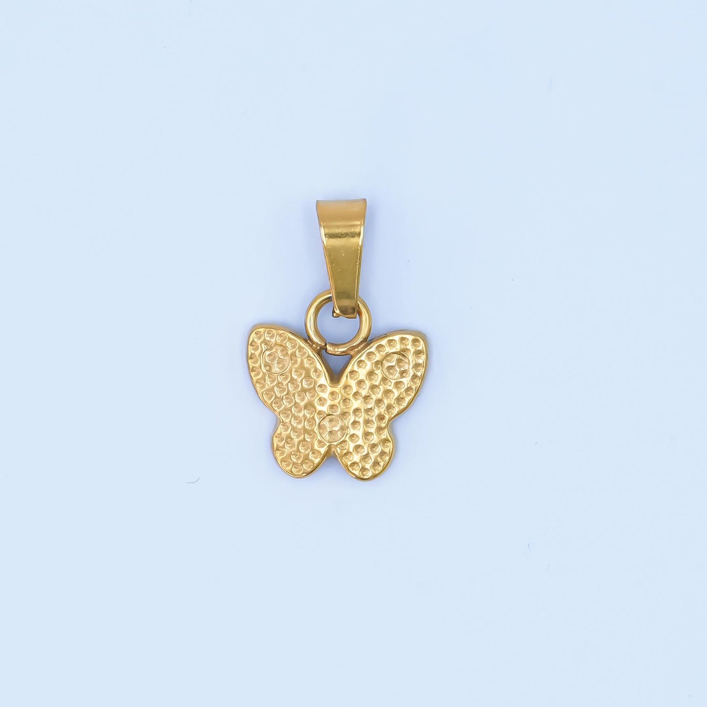 Stainless steel Gold butterfly Pendant Shell Pearl charm | P-1547