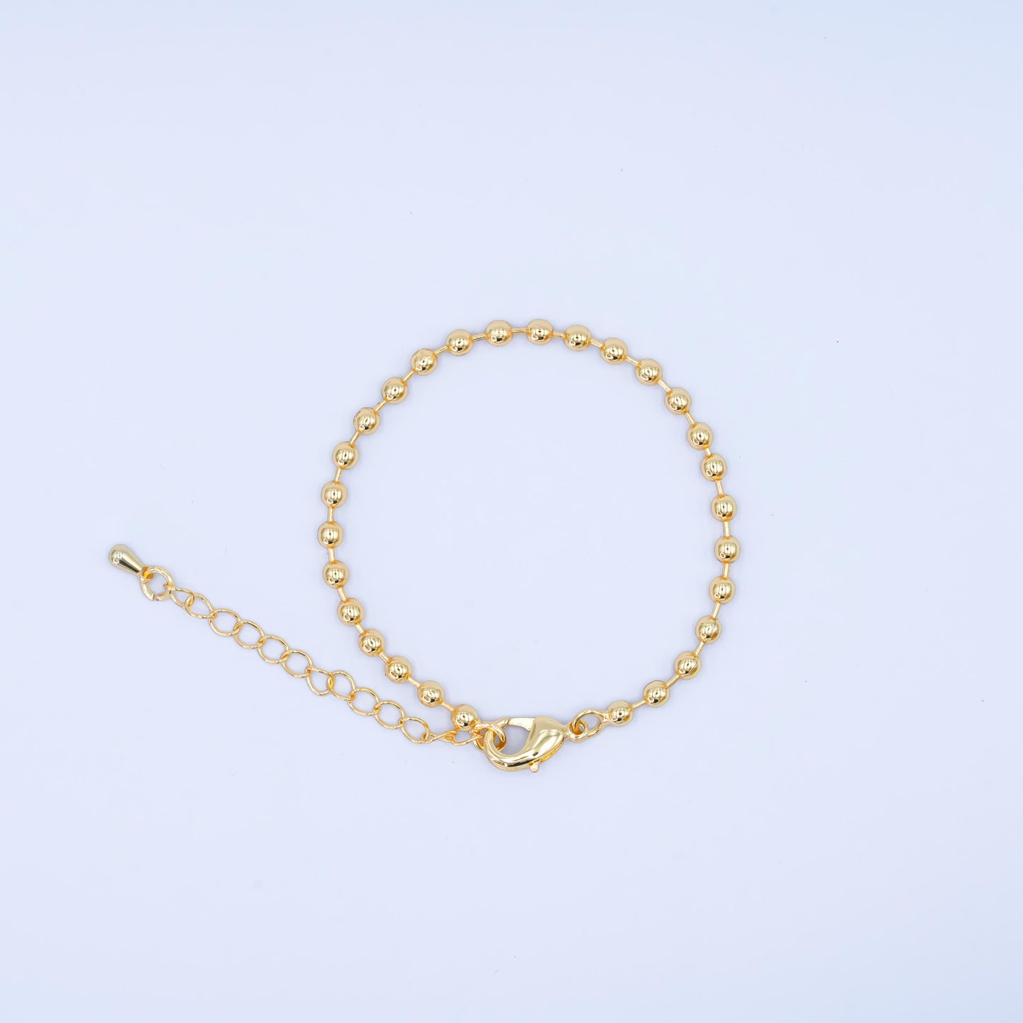 Minimalist 24k gold filled Beaded bracelet 6 inch + 1.5 inch extender for Jewelry Supply
