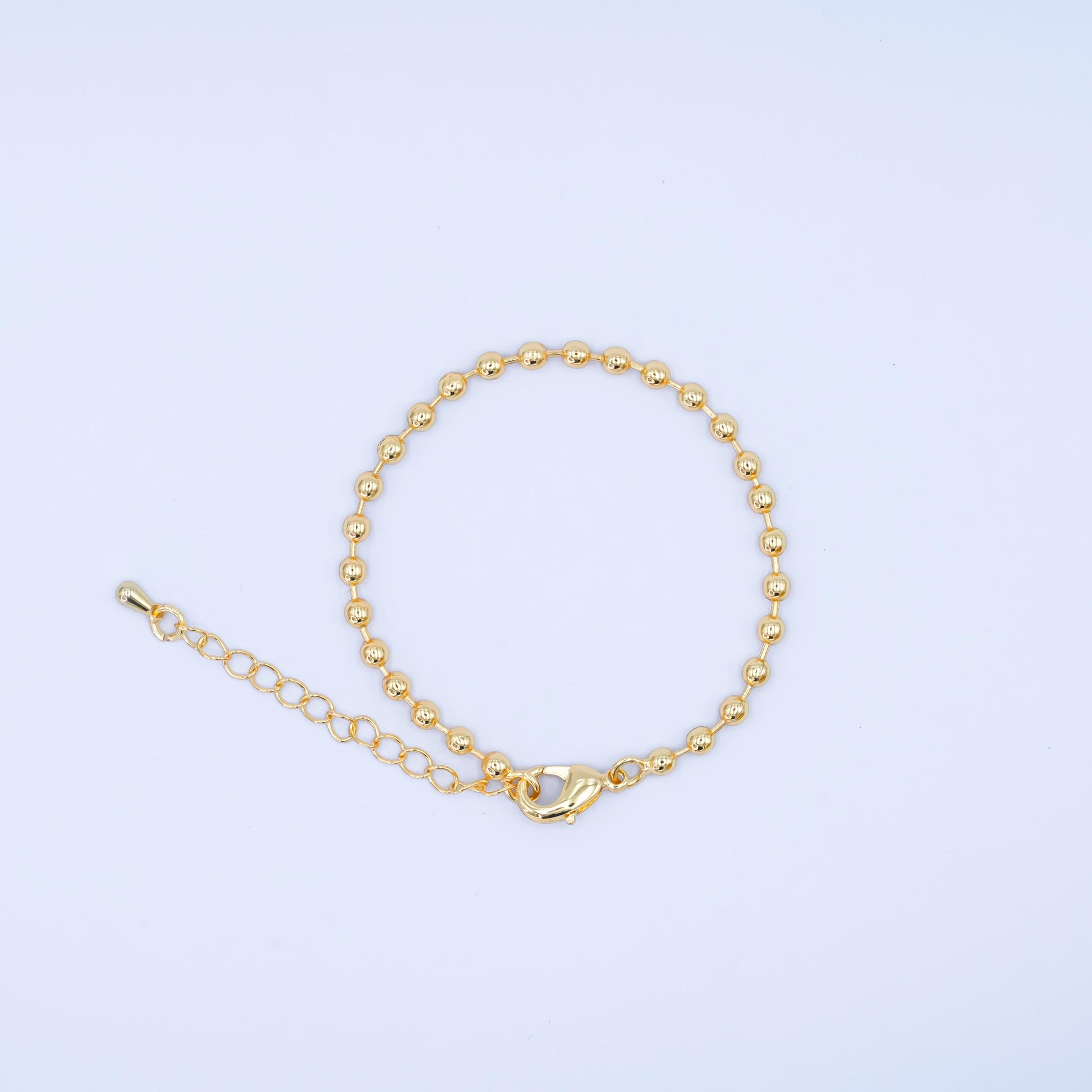 Minimalist 24k gold filled Beaded bracelet 6 inch + 1.5 inch extender for Jewelry Supply