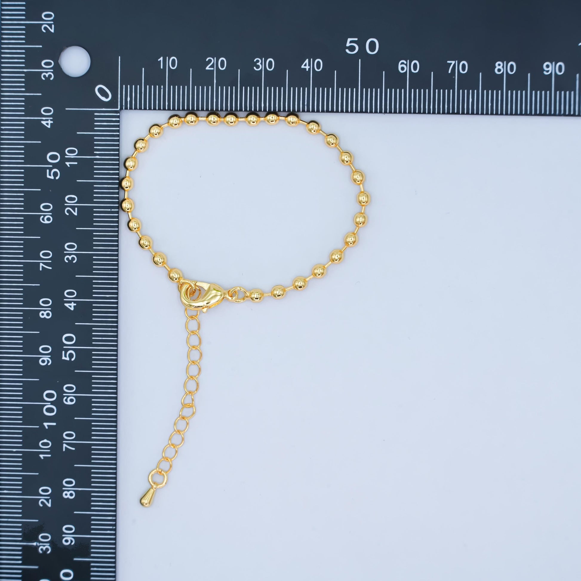 Minimalist 24k gold filled Beaded bracelet 6 inch + 1.5 inch extender for Jewelry Supply
