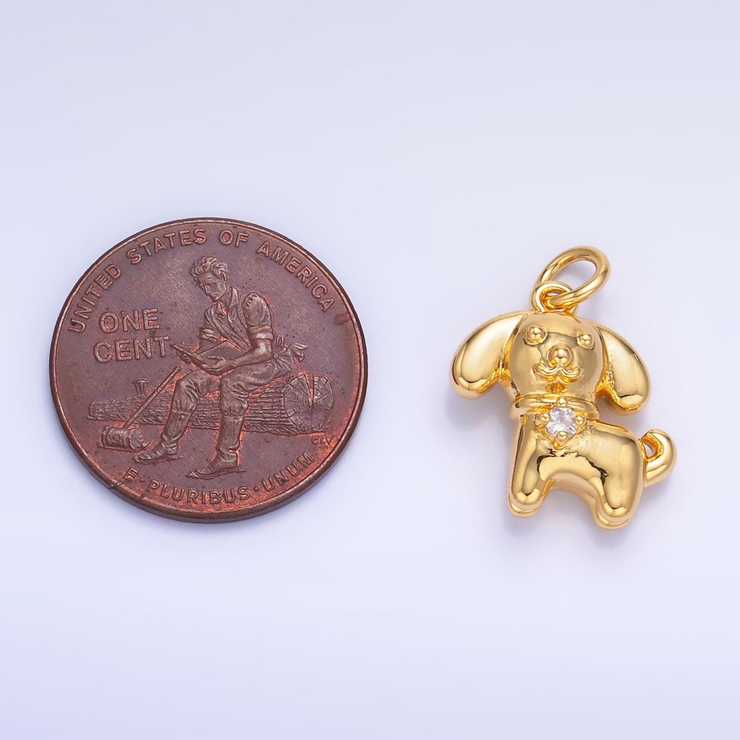 Mini Gold Dog Charm 24k gold filled Pets Animal charm for bracelet necklace jewelry making supply | W891