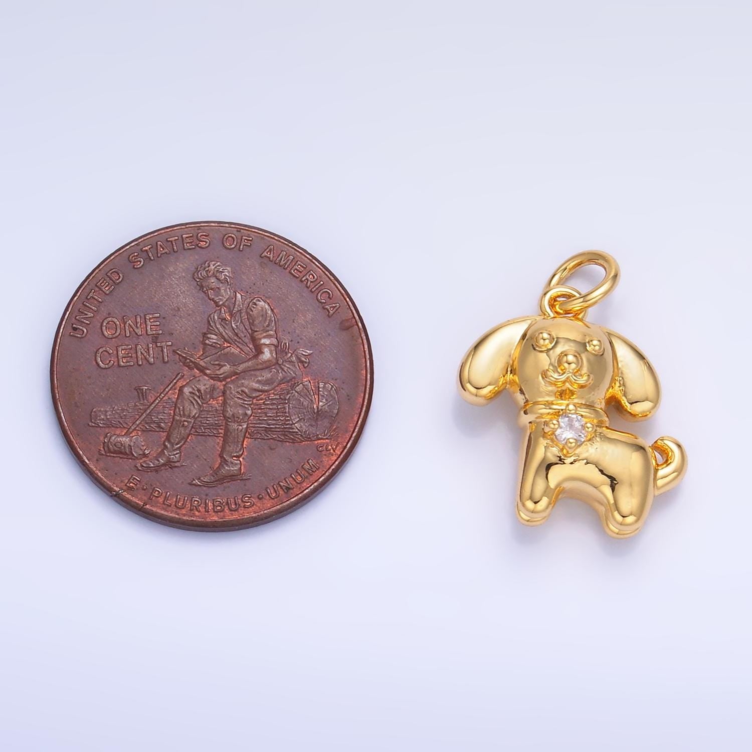 Mini Gold Dog Charm 24k gold filled Pets Animal charm for bracelet necklace jewelry making supply | W891