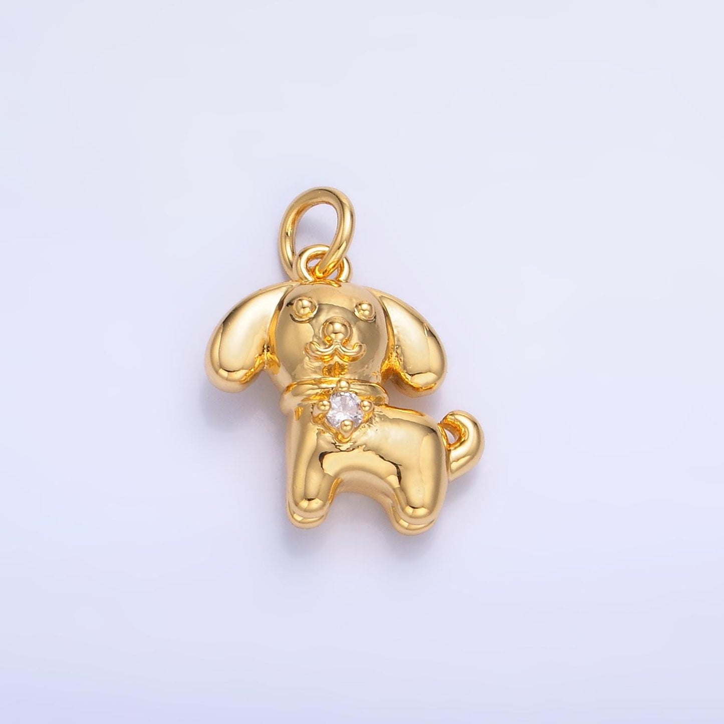 Mini Gold Dog Charm 24k gold filled Pets Animal charm for bracelet necklace jewelry making supply | W891