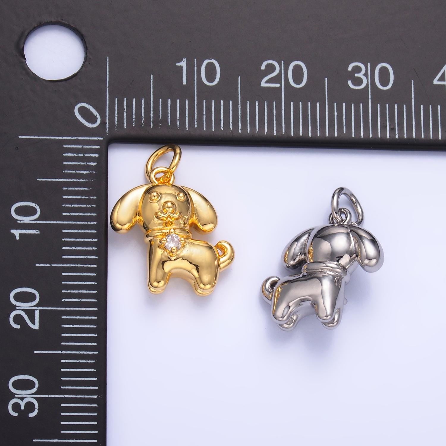Mini Gold Dog Charm 24k gold filled Pets Animal charm for bracelet necklace jewelry making supply | W891