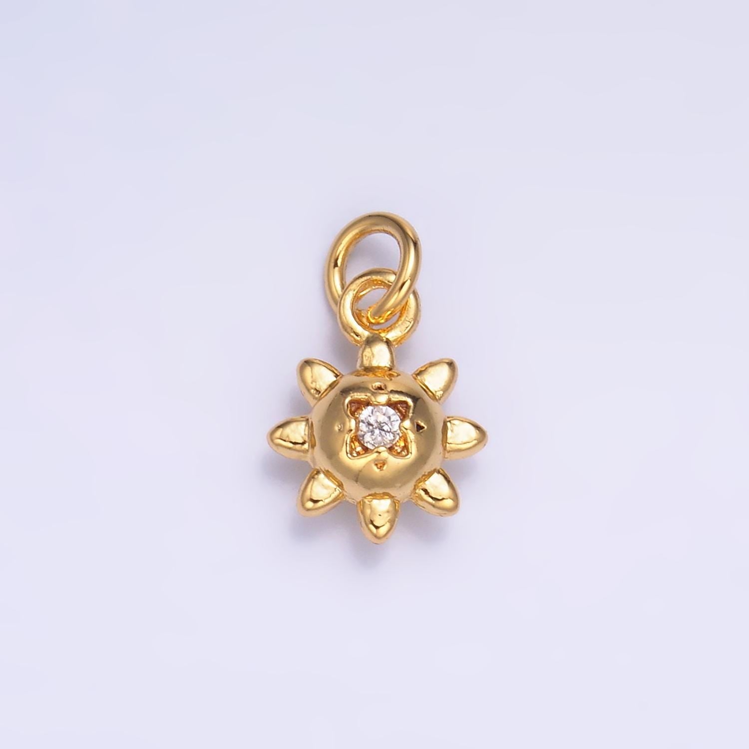 Mini Gold Sun Charm 24k gold filled Celestial charm for bracelet necklace jewelry making supply | W879