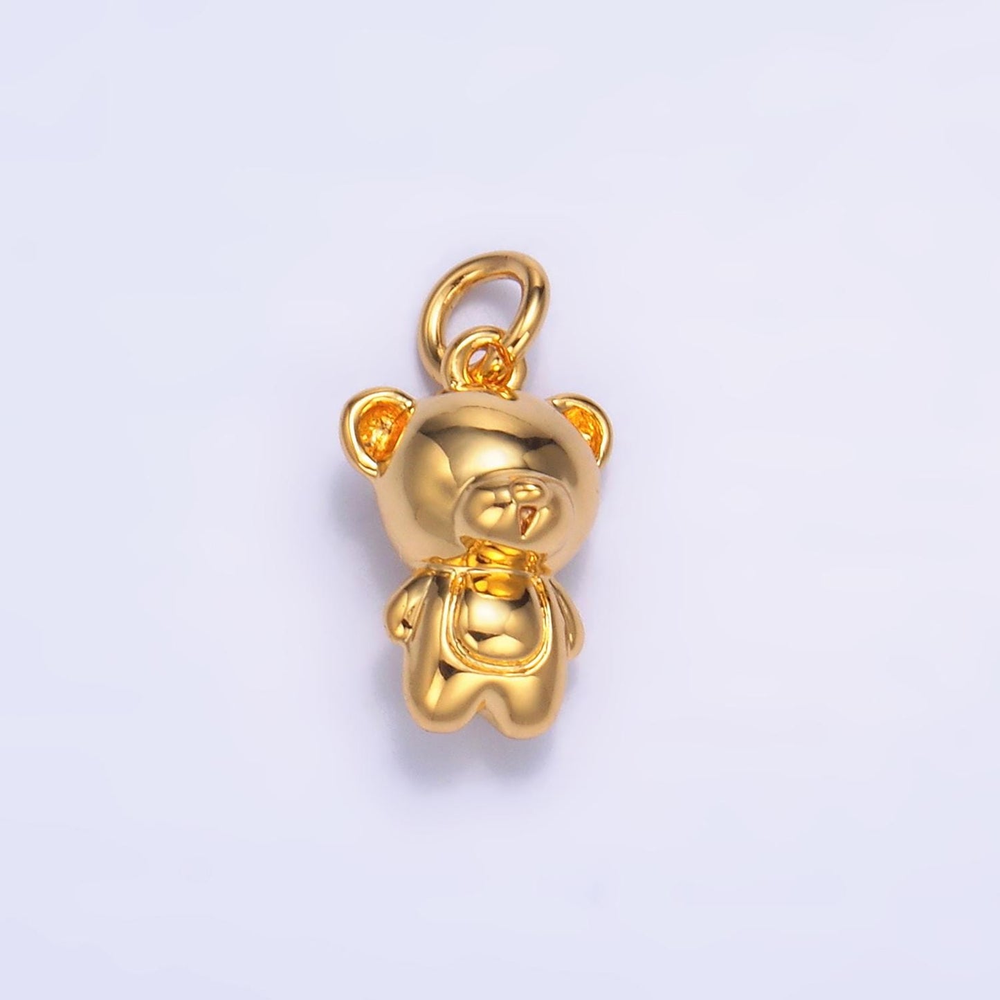 Mini bear pendant dainty teddy bear charm gold small charm silver stuff animal charm for bracelet necklace jewelry making supply W877