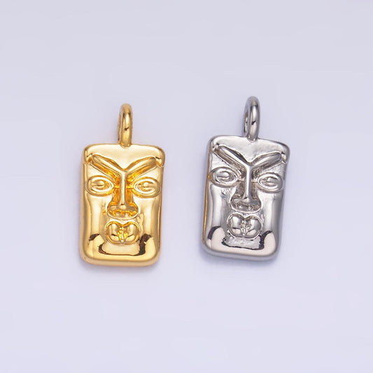 Mini Tiki Charm Polynesian Tiki Bar Decor Jewelry Silver Face Charm W866