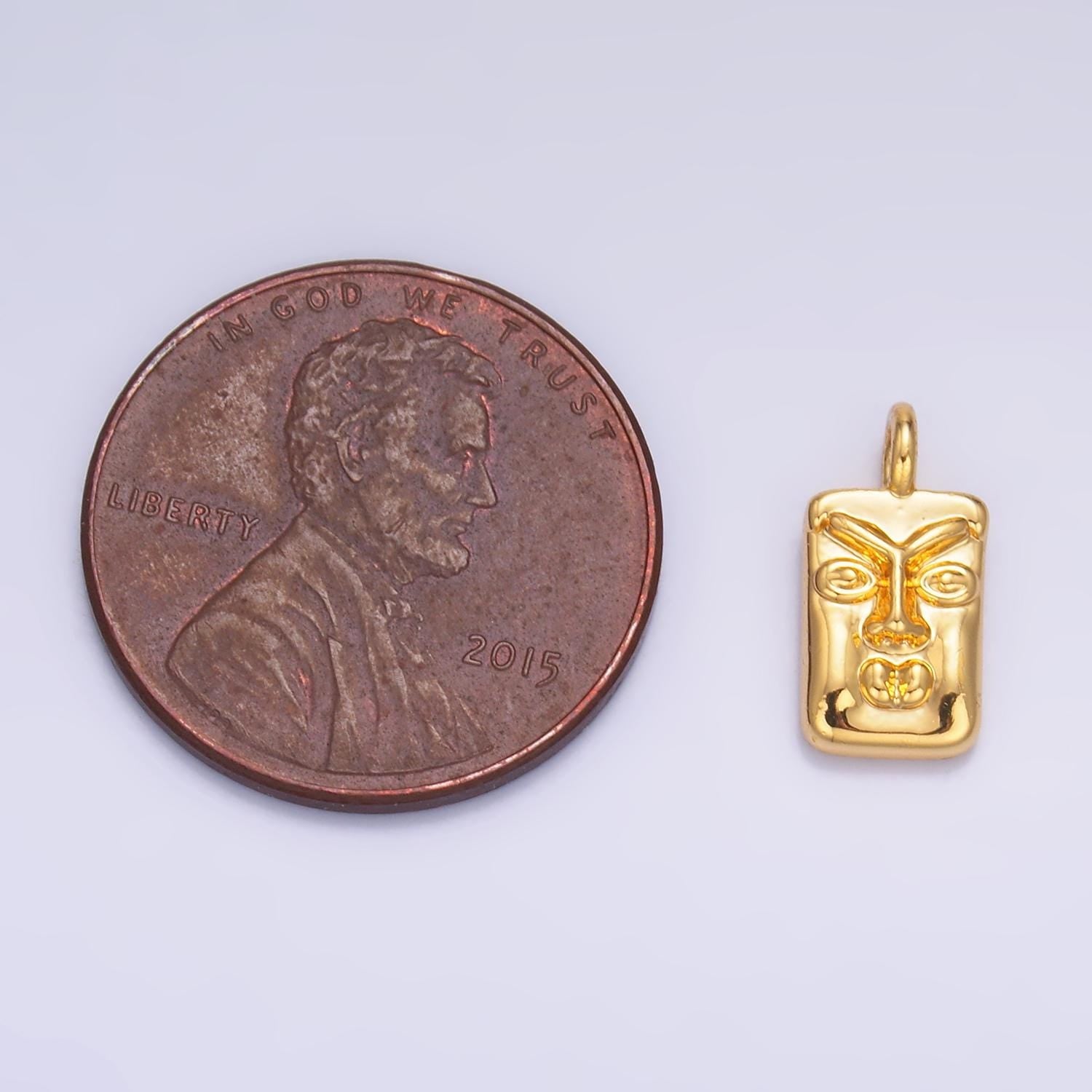 Mini Tiki Charm Polynesian Tiki Bar Decor Jewelry Silver Face Charm W866