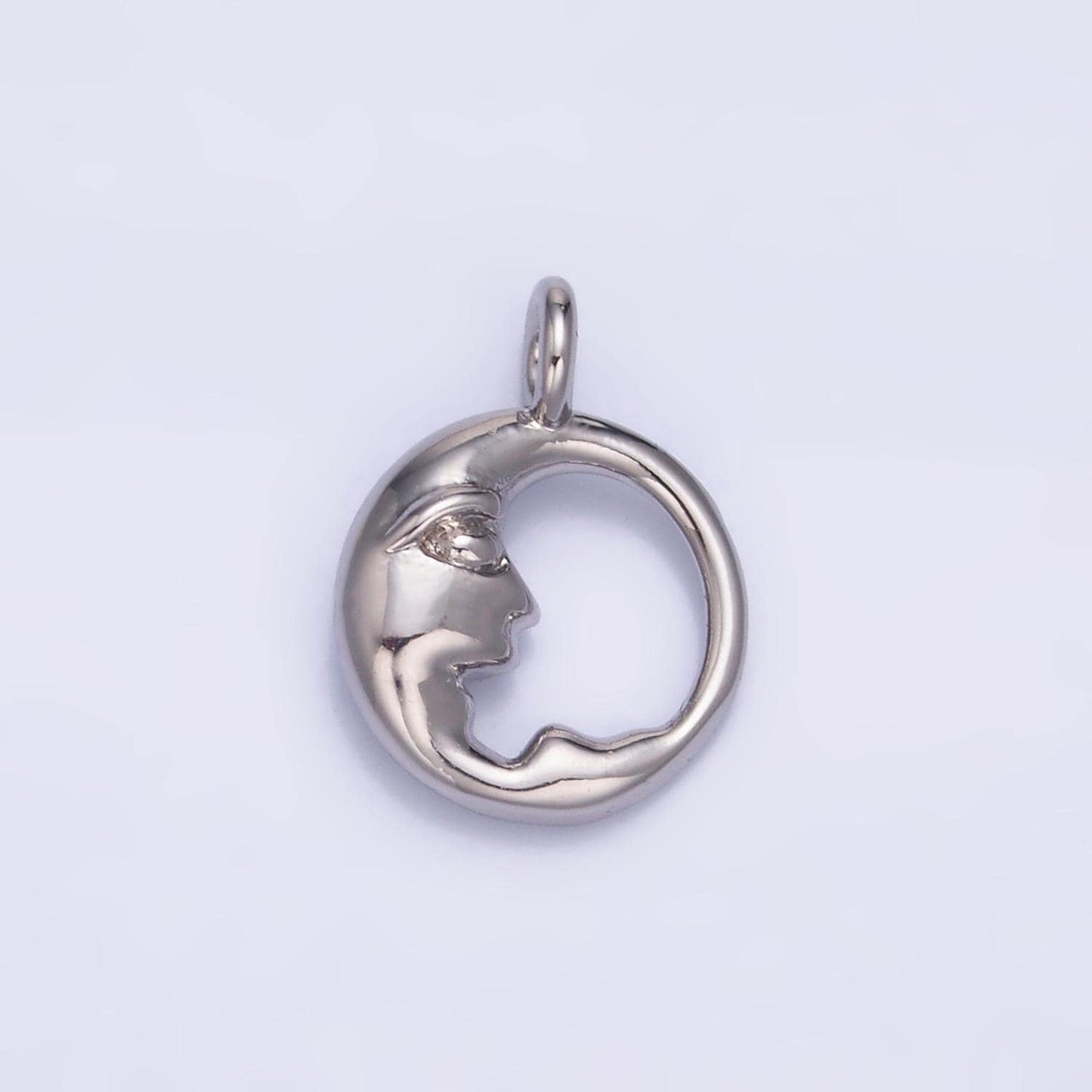Mini Gold Moon Face charm crescent moon celestial charm for jewelry making W-832