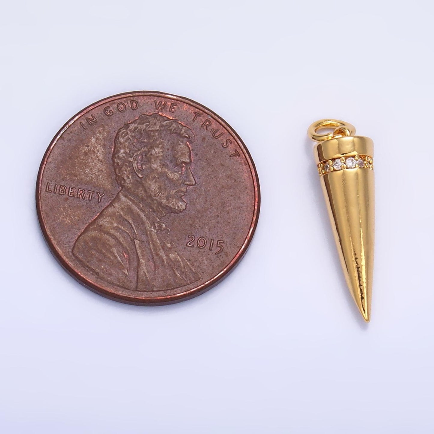 Mini Silver Pendulum charm 24k gold Spike Jewelry making, Jewelry component Stud Charm for Bracelet Earring Necklace Supply W881