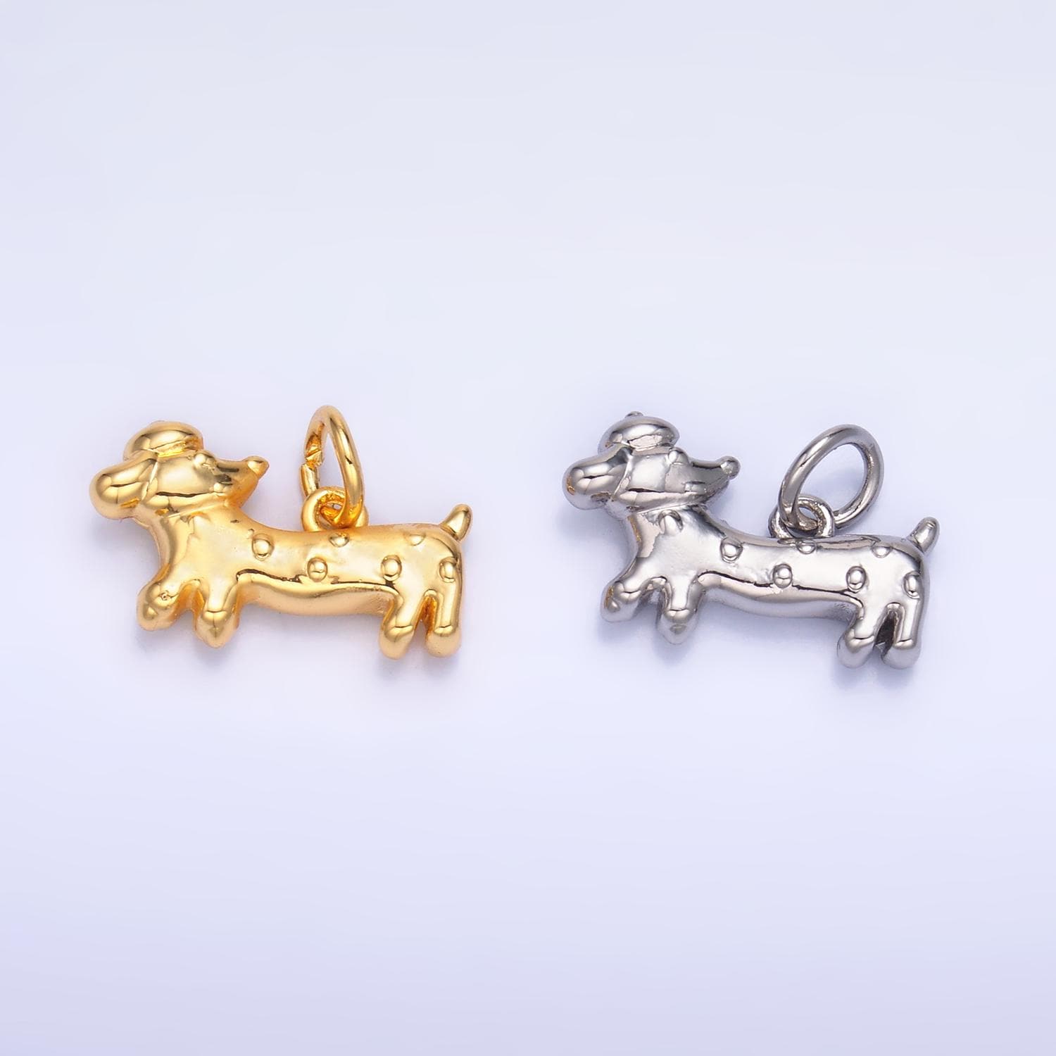 24k gold filled wiener dog dachshund charm 9.6x15mm charm silver bracelet necklace pendant animal charms W876