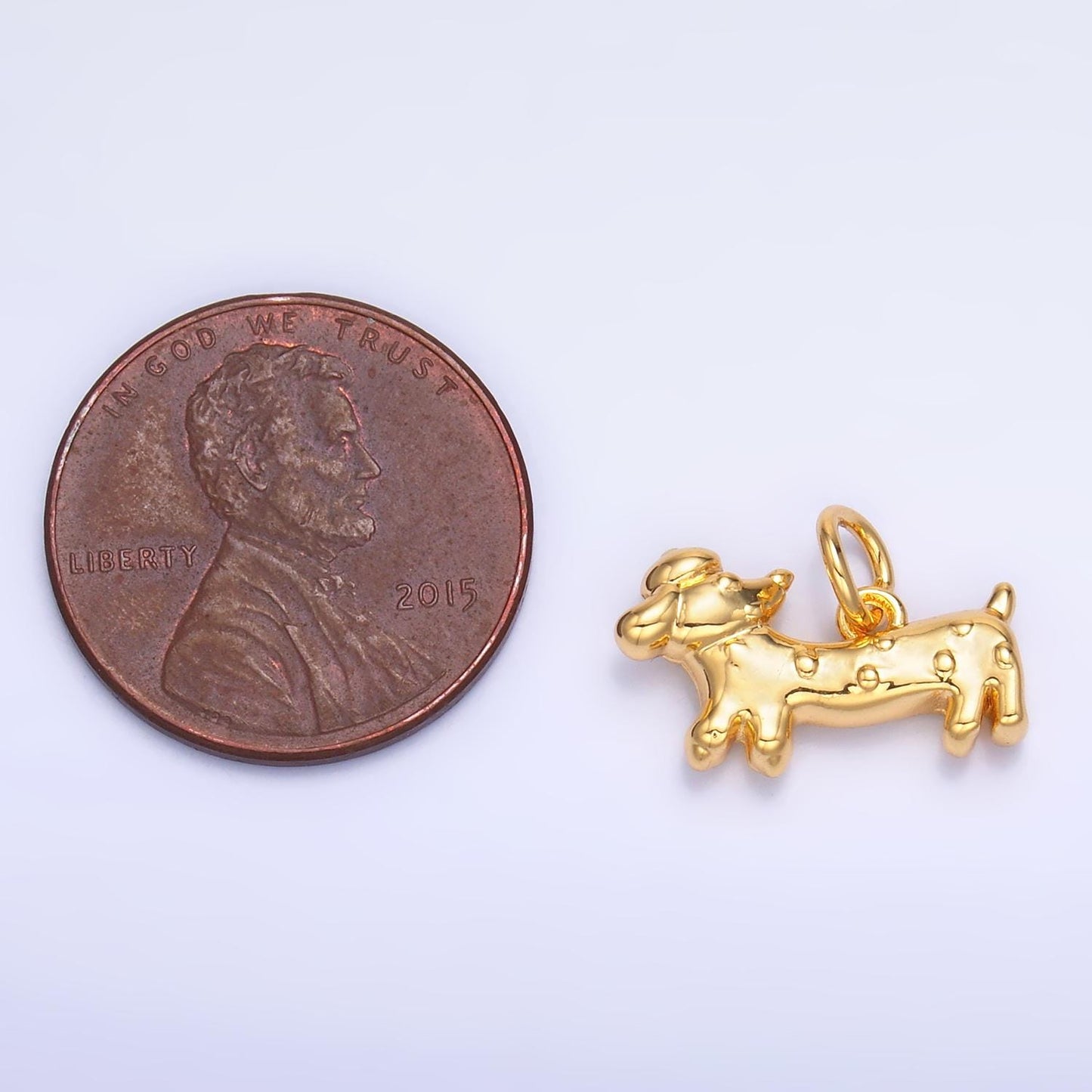 24k gold filled wiener dog dachshund charm 9.6x15mm charm silver bracelet necklace pendant animal charms W876