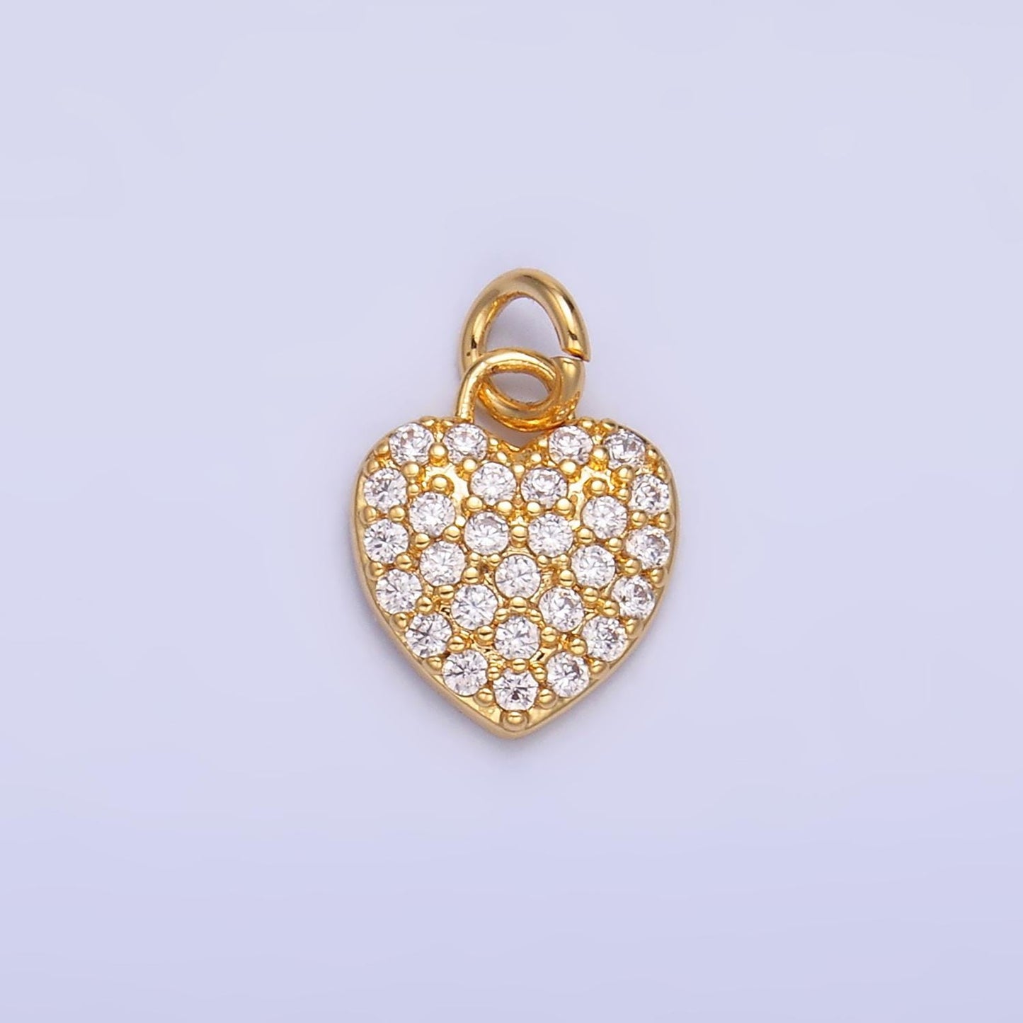 Gold Heart Charm 24K Gold Filled Love Pendant Bracelet Necklace for DIY Jewelry Making Supply W831