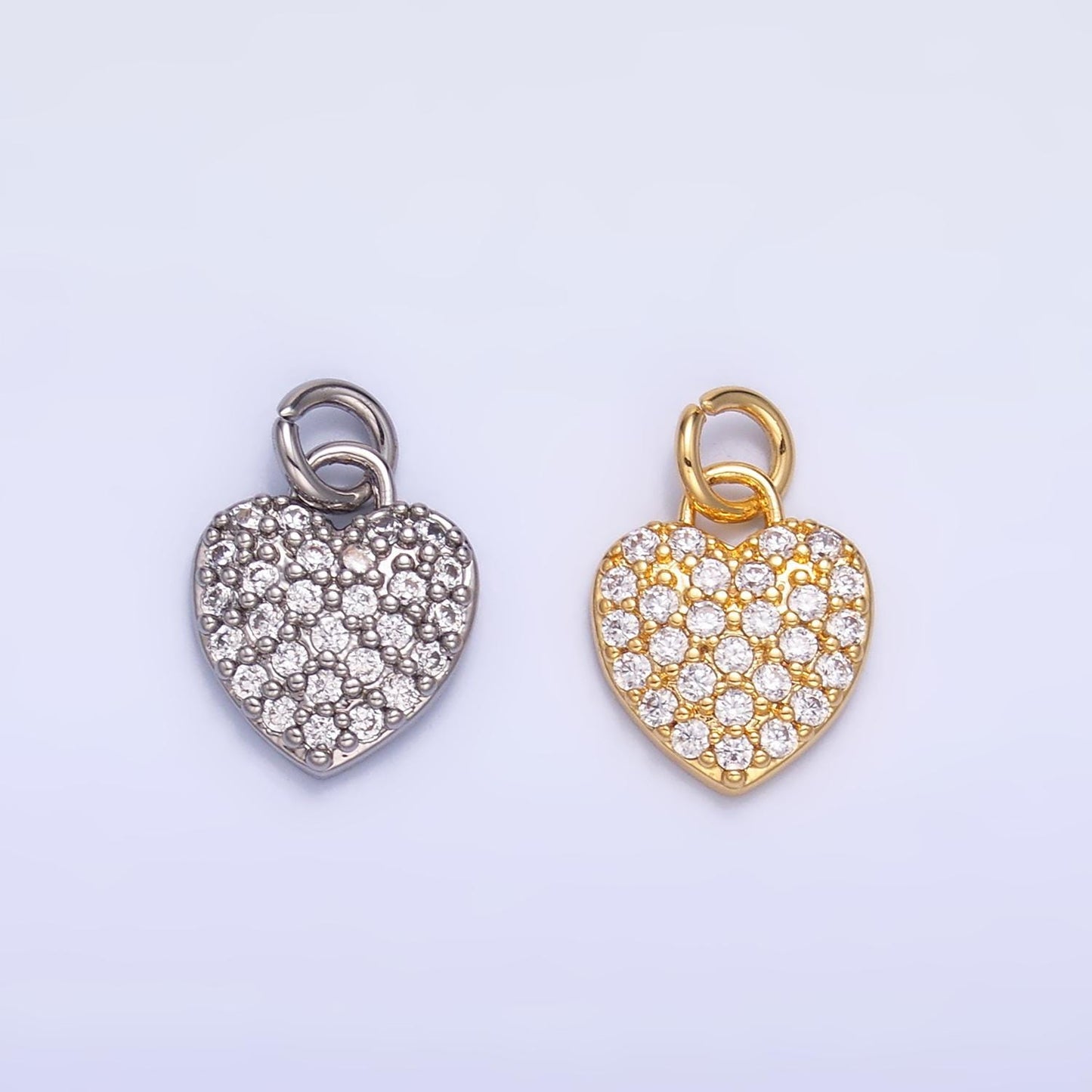 Gold Heart Charm 24K Gold Filled Love Pendant Bracelet Necklace for DIY Jewelry Making Supply W831