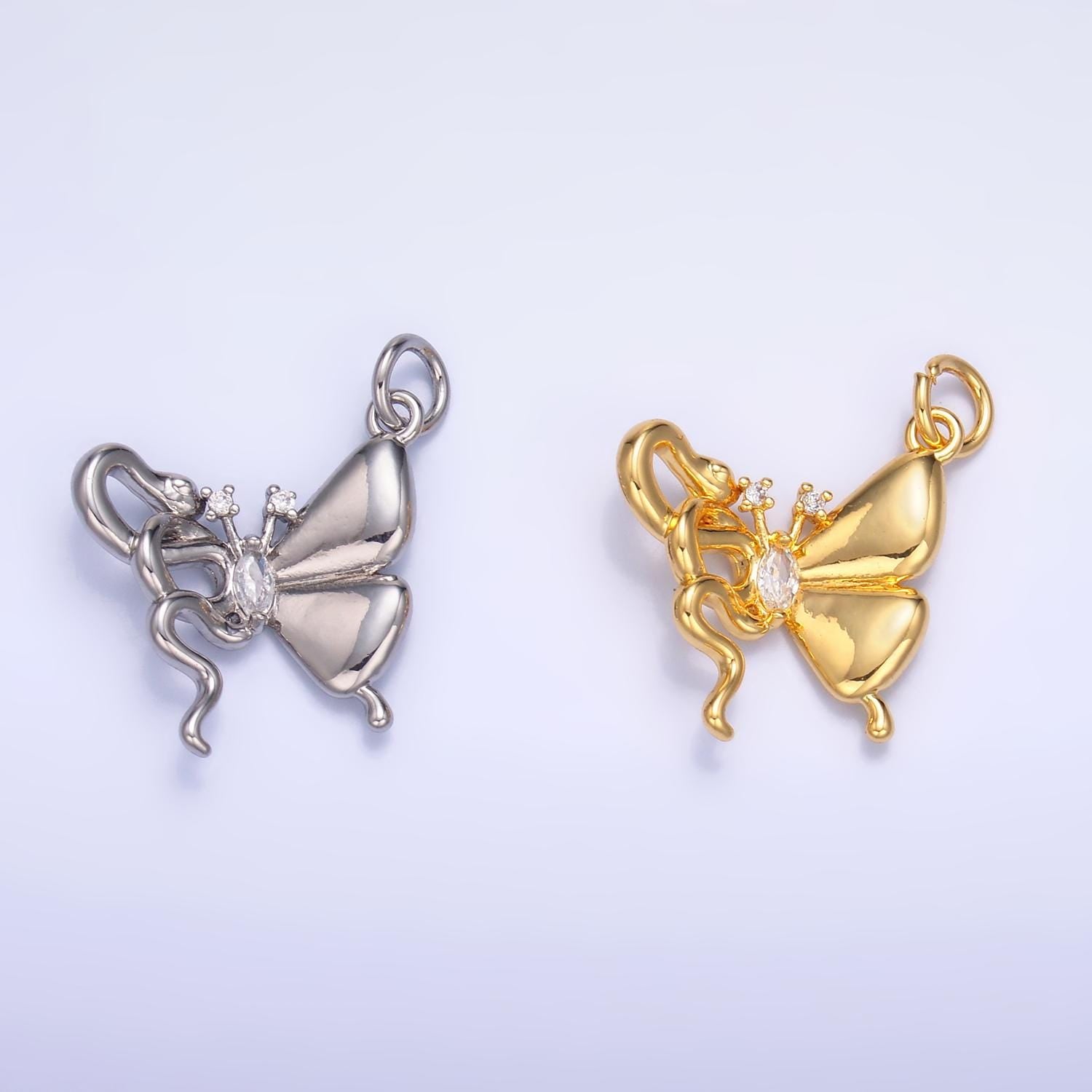 Gold Butterfly Charm 24K Gold Filled Mariposa Pendant Bracelet Necklace for DIY Jewelry Making Supply M176
