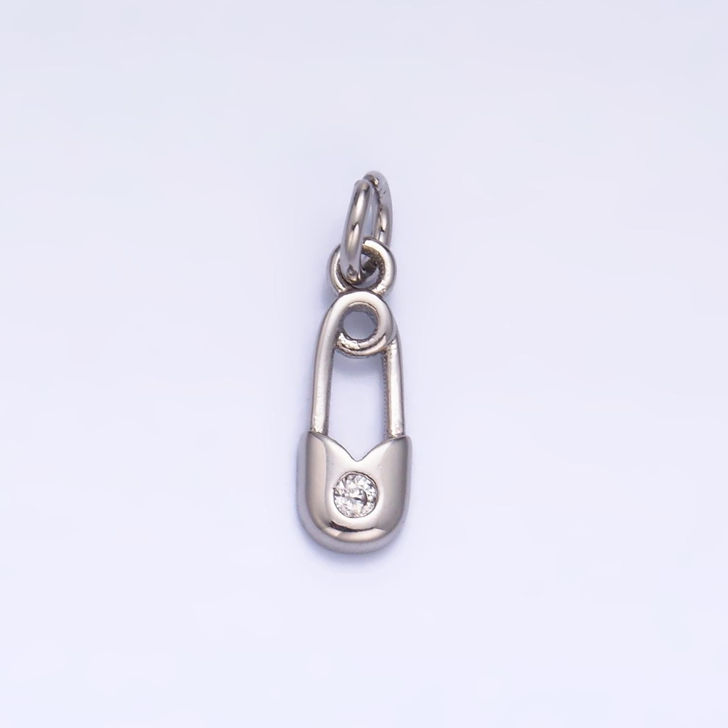 Gold Safety Pin Charm 24K Gold Filled Pin Pendant Bracelet Necklace for DIY Jewelry Making Supply W882