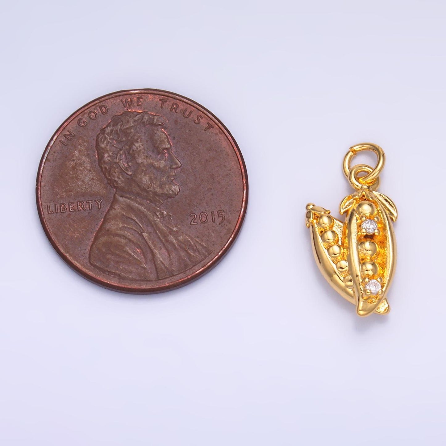 Silver Pea Charm 24K Gold Filled Pea Pods Pendant Farm Bracelet Necklace for DIY Jewelry Making Supply M173