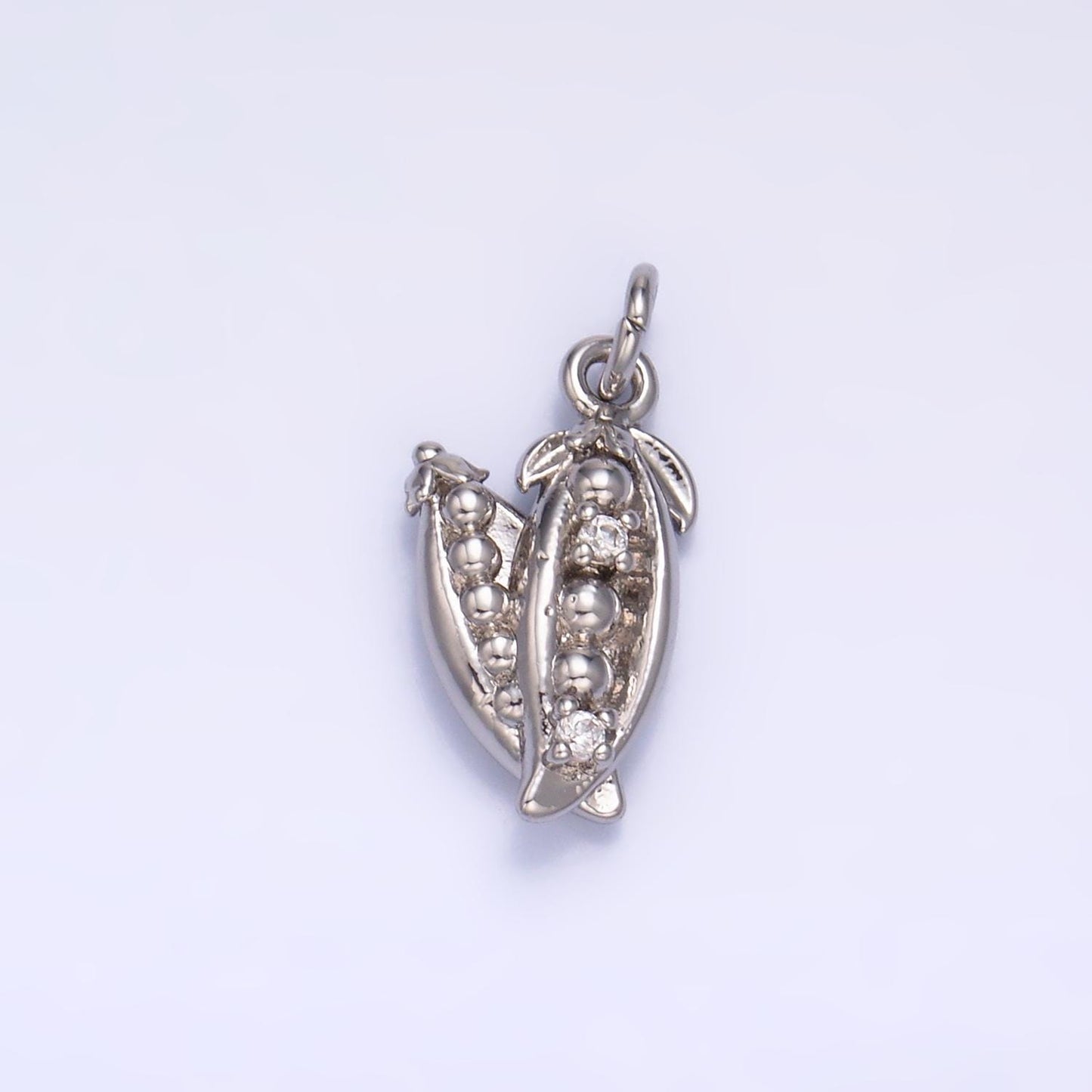 Silver Pea Charm 24K Gold Filled Pea Pods Pendant Farm Bracelet Necklace for DIY Jewelry Making Supply M173