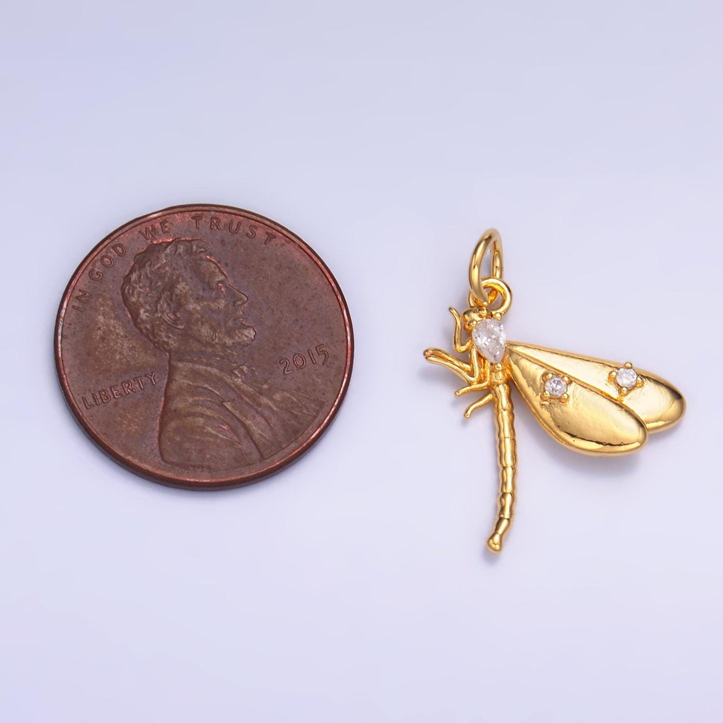 Silver Dragonfly Charm 24K Gold Filled Insect Pendant Animal Bracelet Necklace for DIY Jewelry Making Supply M175
