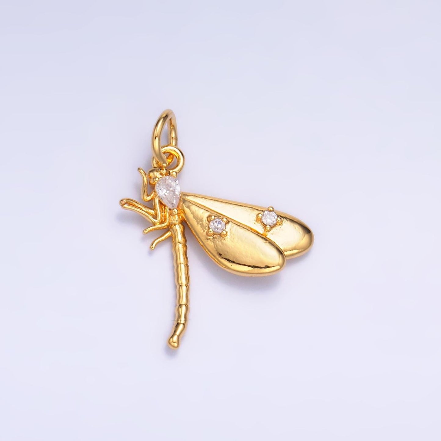 Silver Dragonfly Charm 24K Gold Filled Insect Pendant Animal Bracelet Necklace for DIY Jewelry Making Supply M175