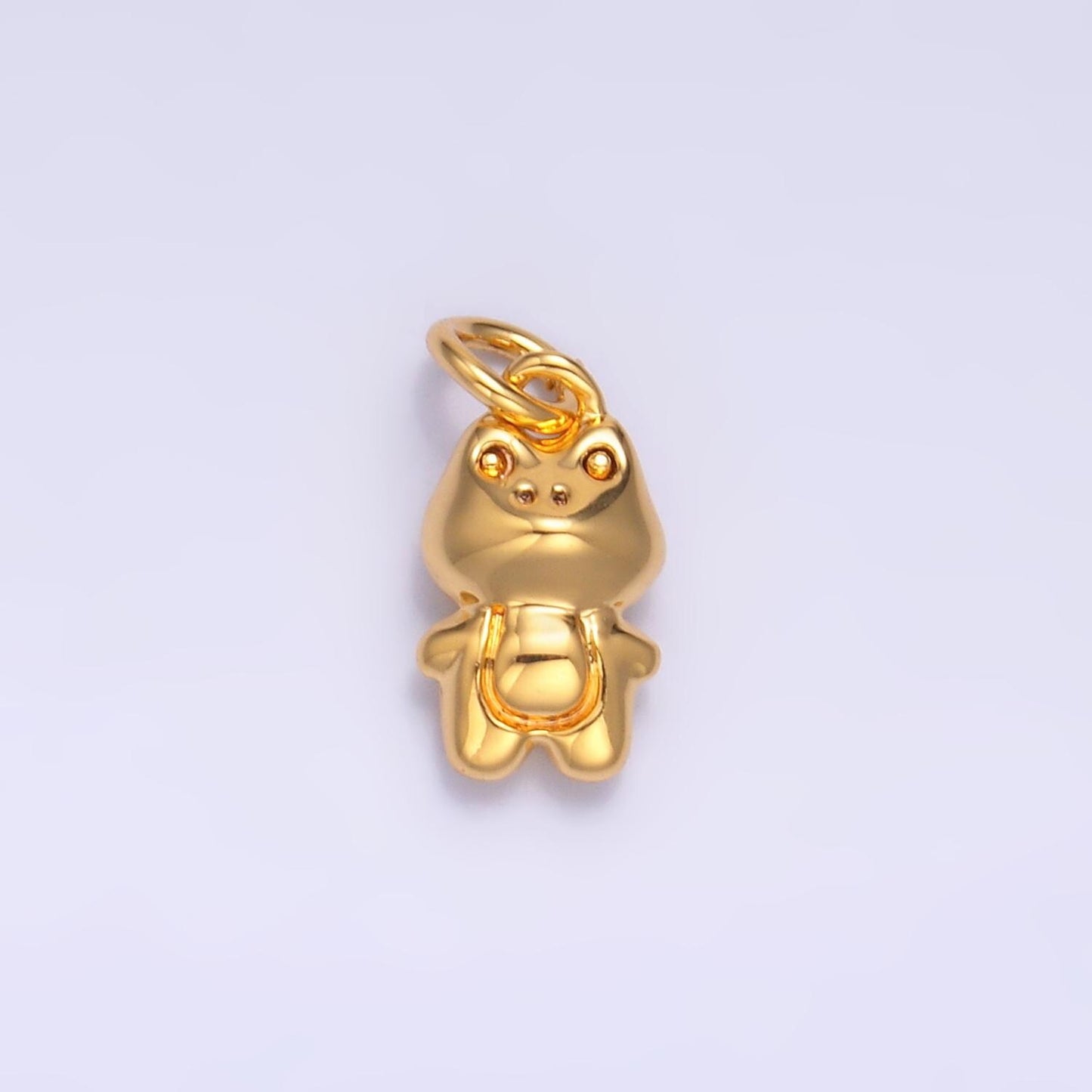 Silver Frog Charm 24K Gold Filled Forggy Pendant Animal Bracelet Necklace for DIY Jewelry Making Supply W-873