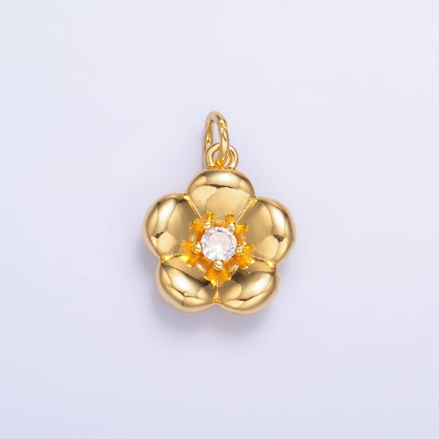 Silver Flower Charm 24K Gold Filled Flower petal Pendant Love Necklace for DIY Jewelry Making Supply W-869