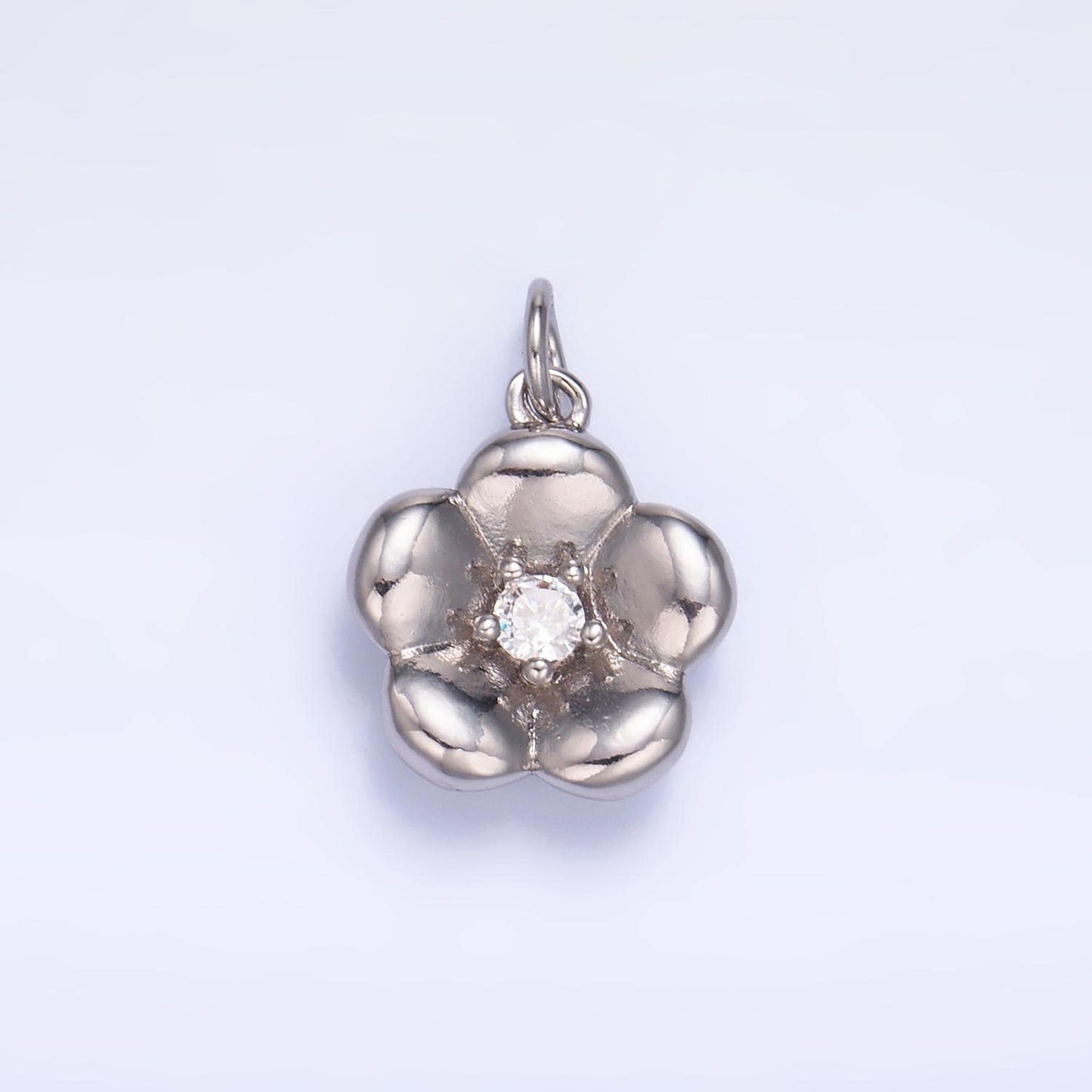 Silver Flower Charm 24K Gold Filled Flower petal Pendant Love Necklace for DIY Jewelry Making Supply W-869