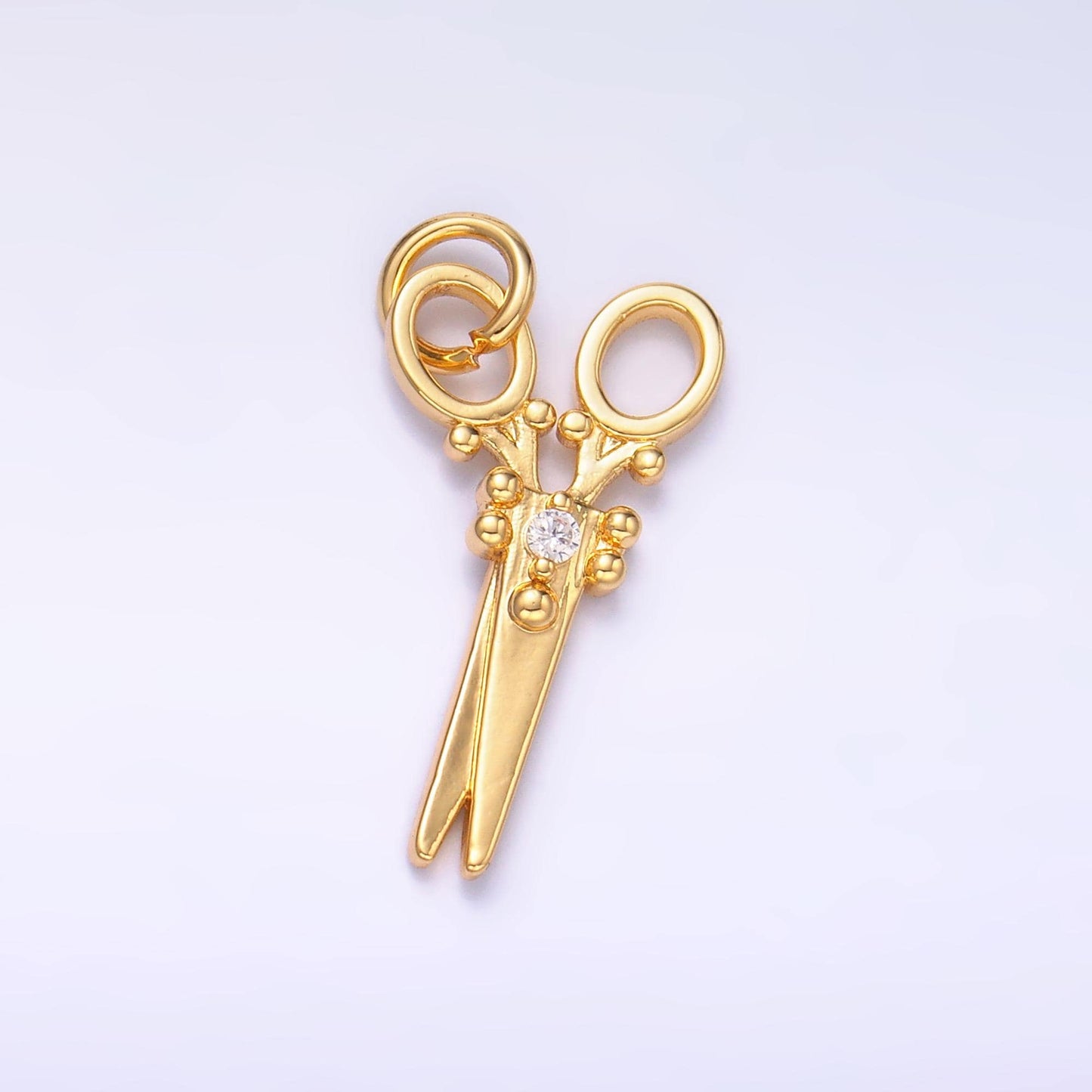 Dainty 24k Gold Filled Scissor Pendant Charm, Dainty scissor charm Pendant, For Jewelry Making Supply M318