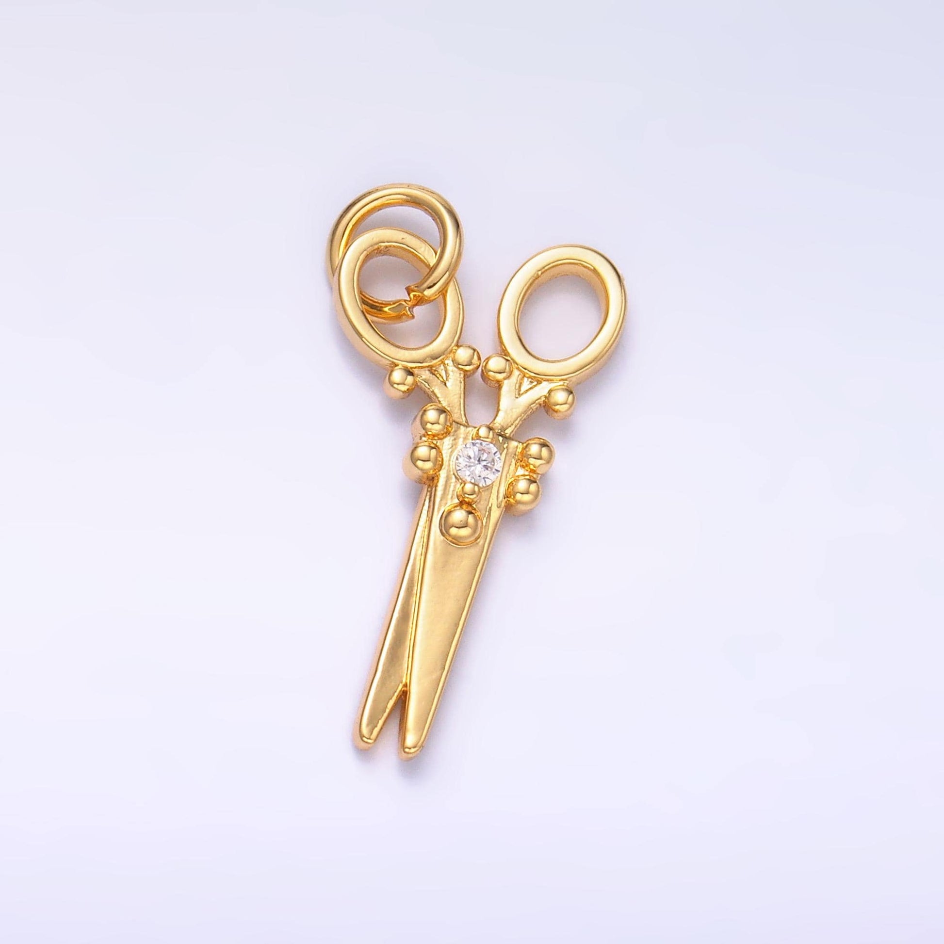 Dainty 24k Gold Filled Scissor Pendant Charm, Dainty scissor charm Pendant, For Jewelry Making Supply M318