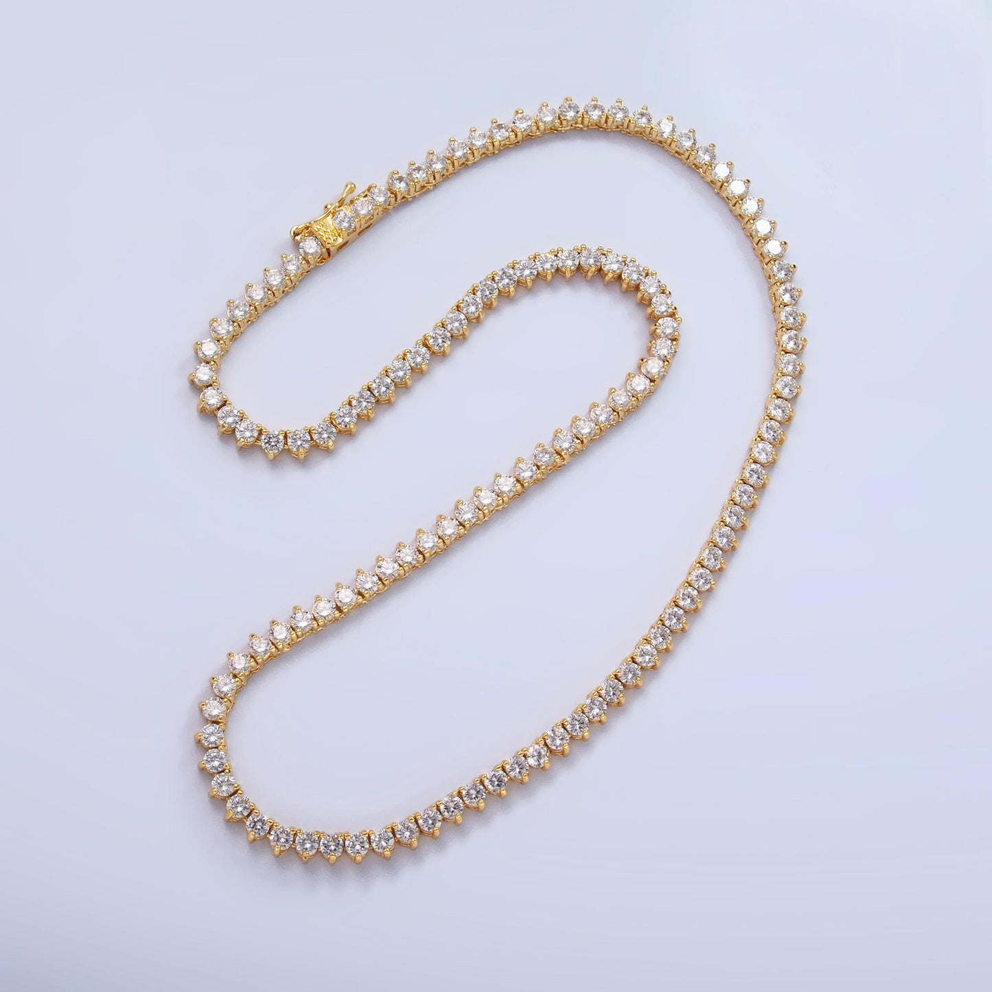 Round Cubic Zirconia Tennis Necklace , Diamond Necklace , 14K Gold Filled Tennis Necklace, Gift for her wa-3027