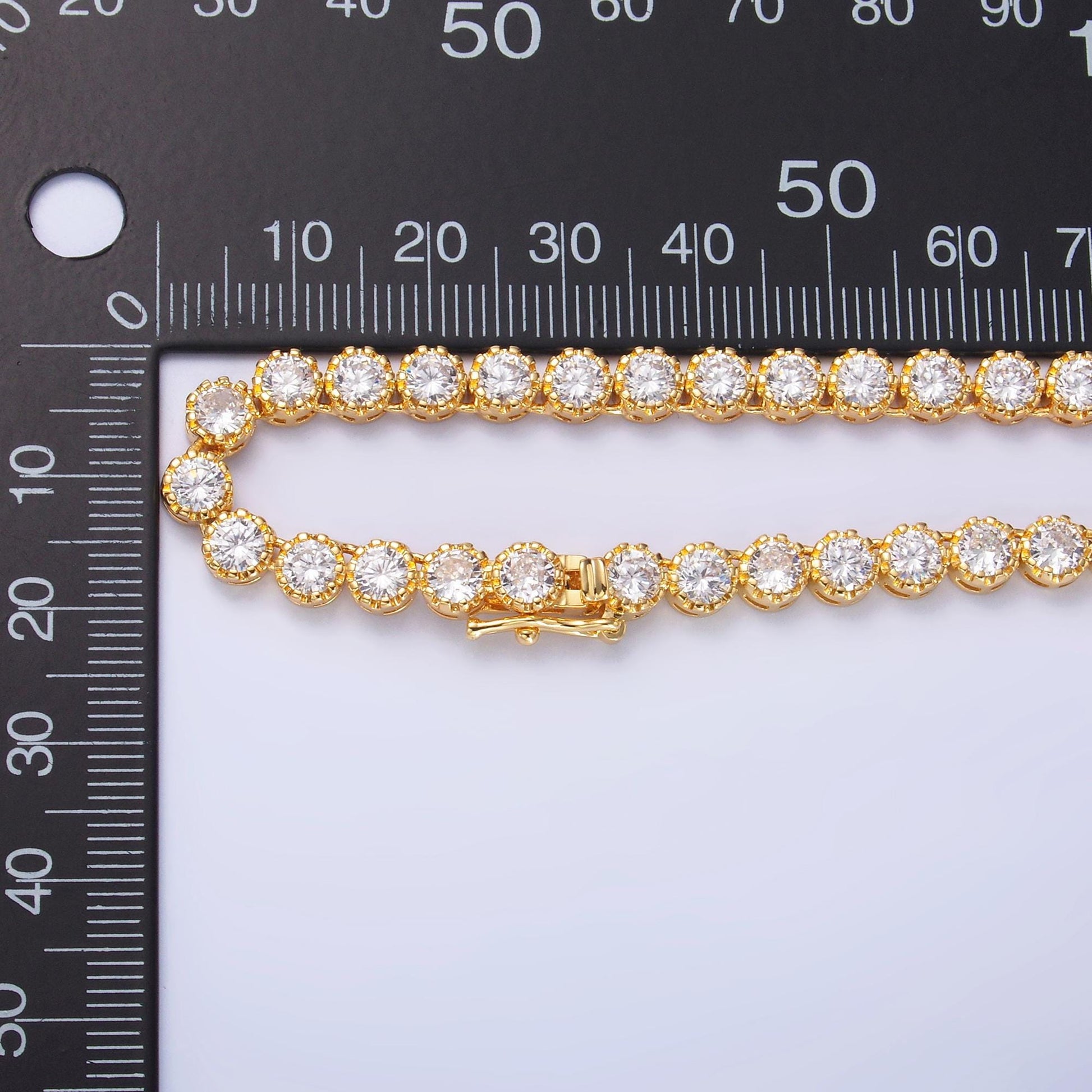 Round Cubic Zirconia Tennis Necklace , Diamond Necklace , 14K Gold Filled Tennis Necklace, Gift for her WA-3025