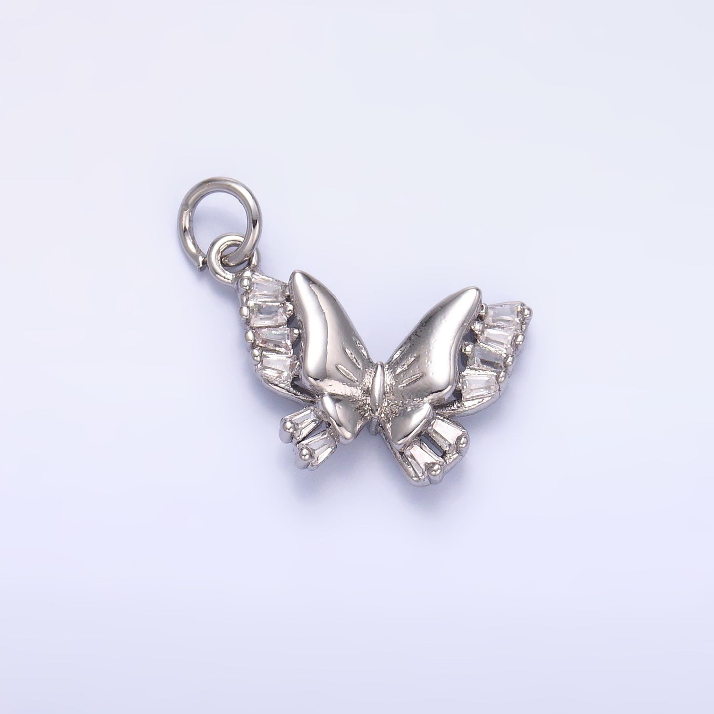 Baguette Butterfly CZ Paved Gold Filled Animal Charm | C018