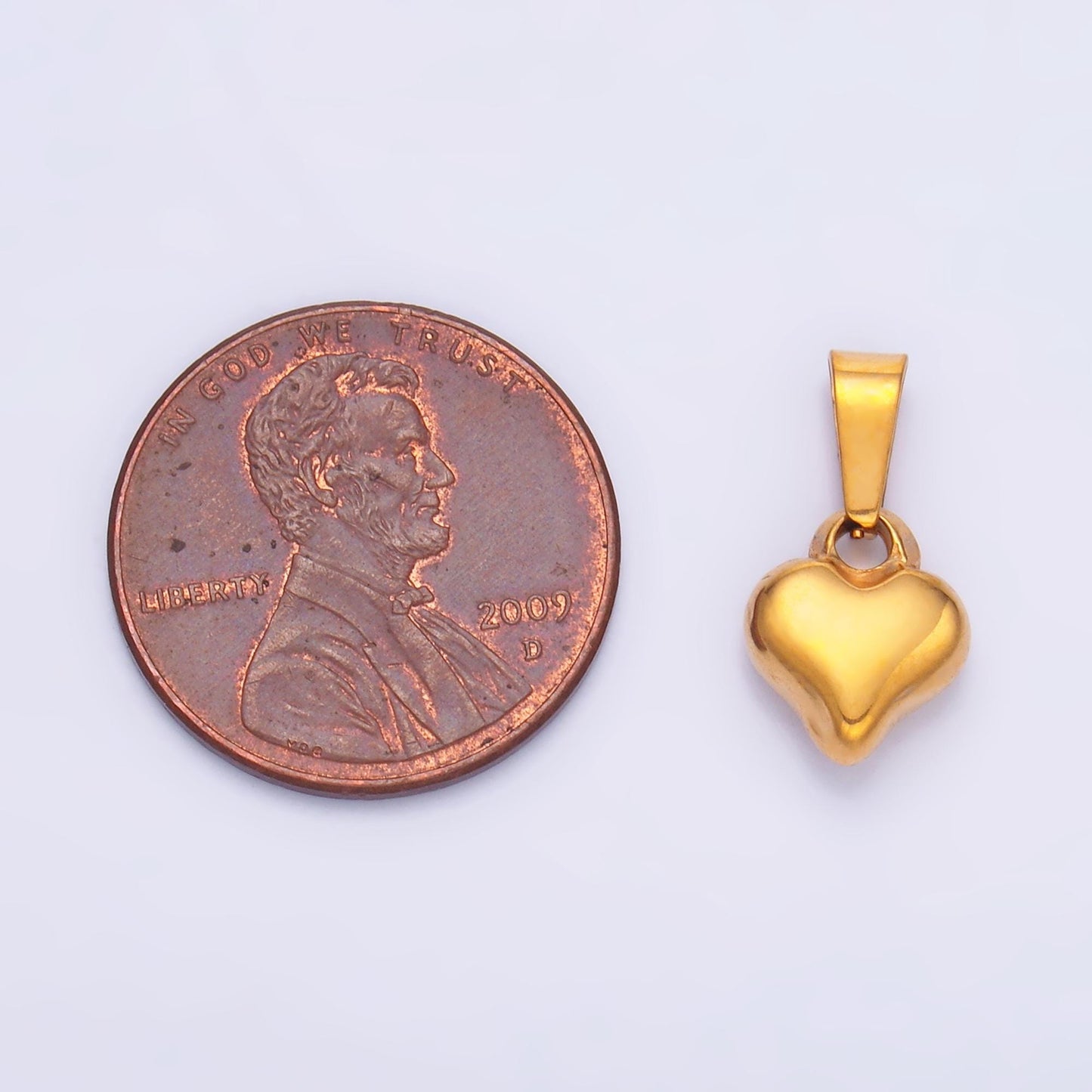 Mini PVD Gold Stainless Steel Swirl Heart Charm Love Jewelry Making Supply | P-1554