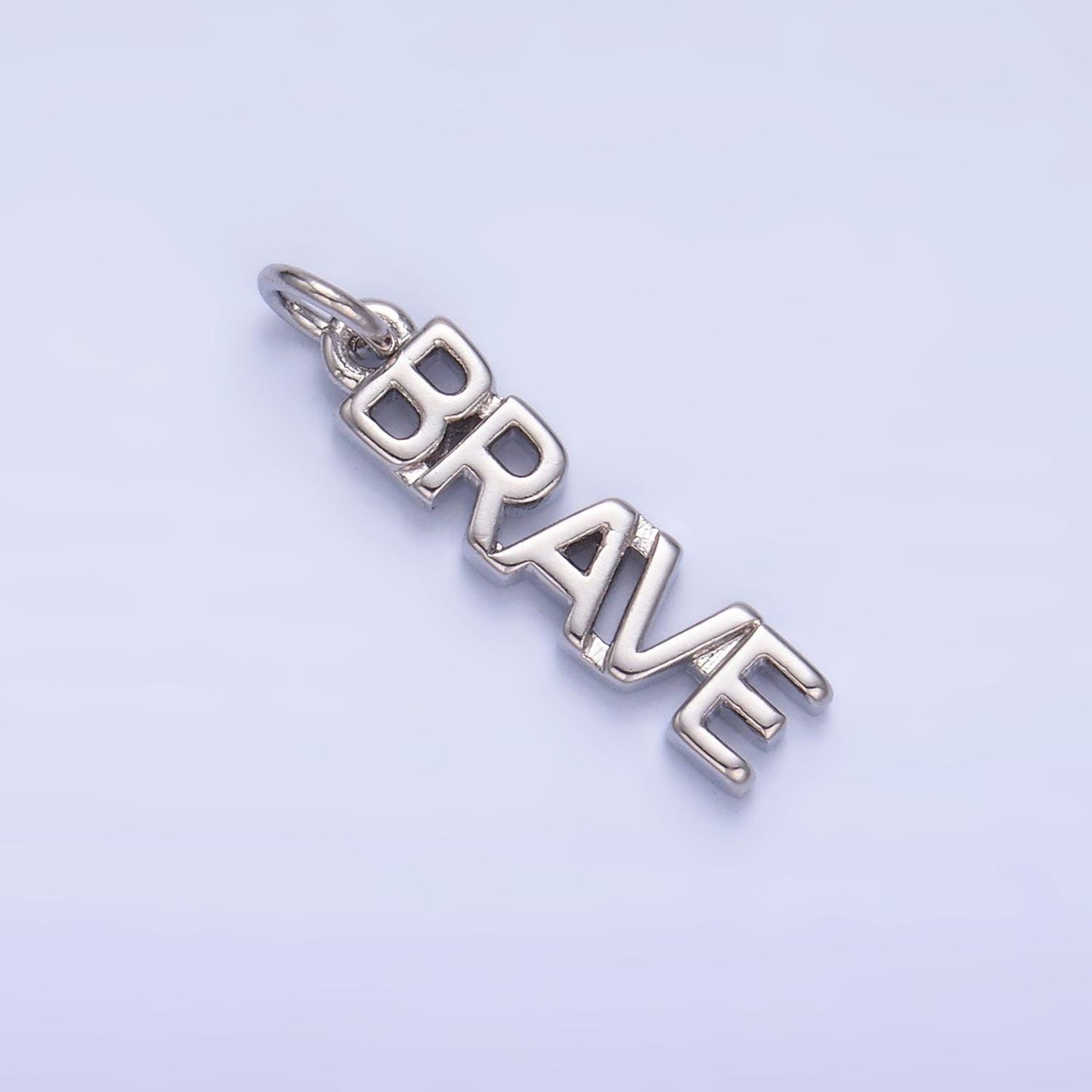Dainty Gold Filled Brave charm for bracelet necklace earring component diy jewelry making supply word charm minimalist jewelry W317