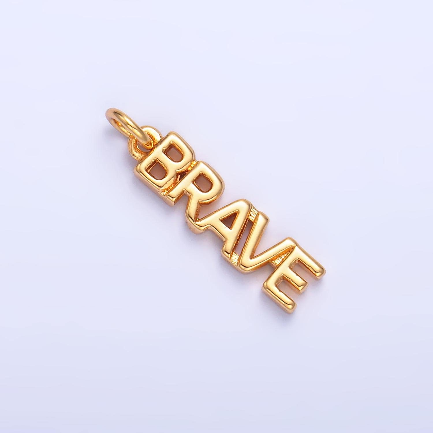 Dainty Gold Filled Brave charm for bracelet necklace earring component diy jewelry making supply word charm minimalist jewelry W317