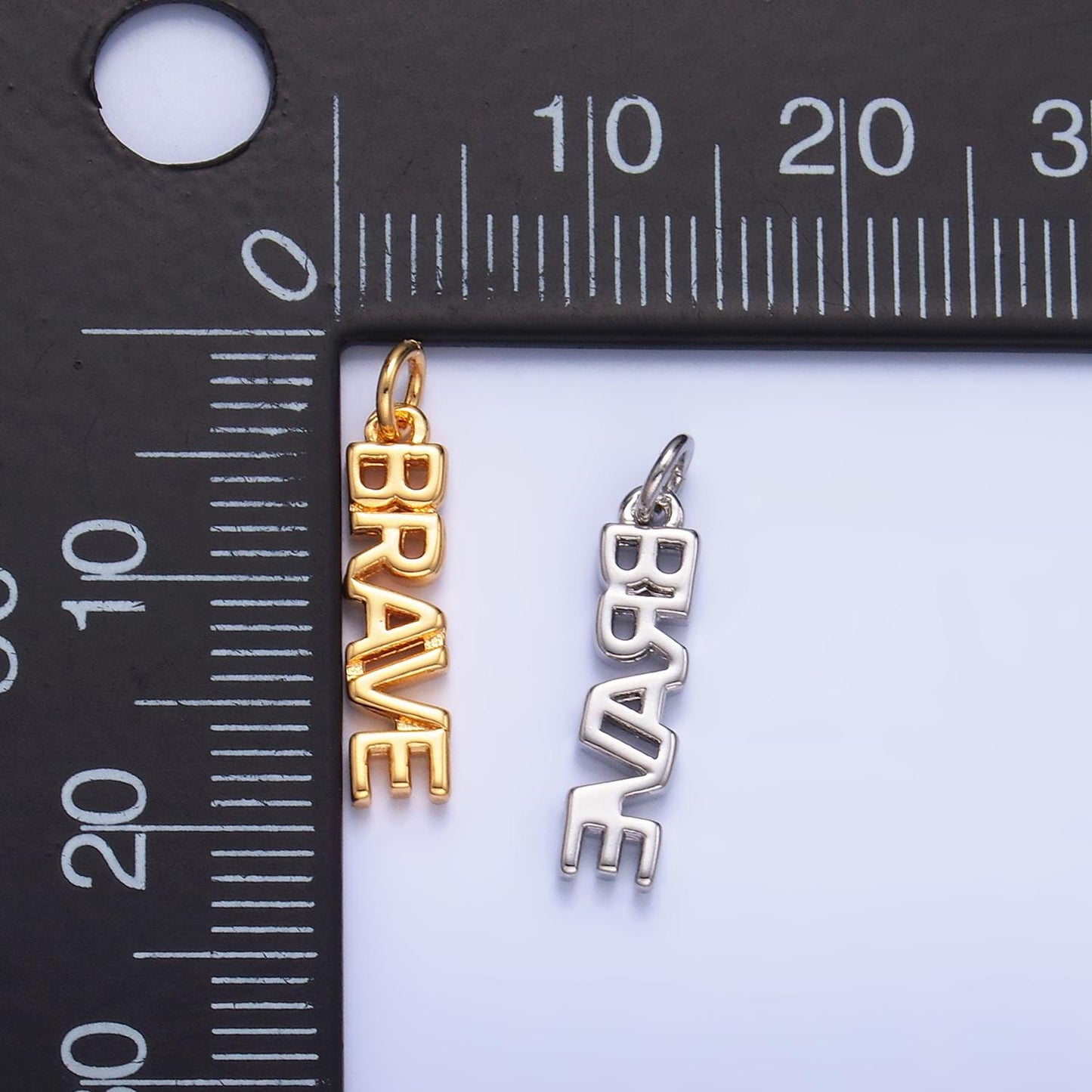 Dainty Gold Filled Brave charm for bracelet necklace earring component diy jewelry making supply word charm minimalist jewelry W317
