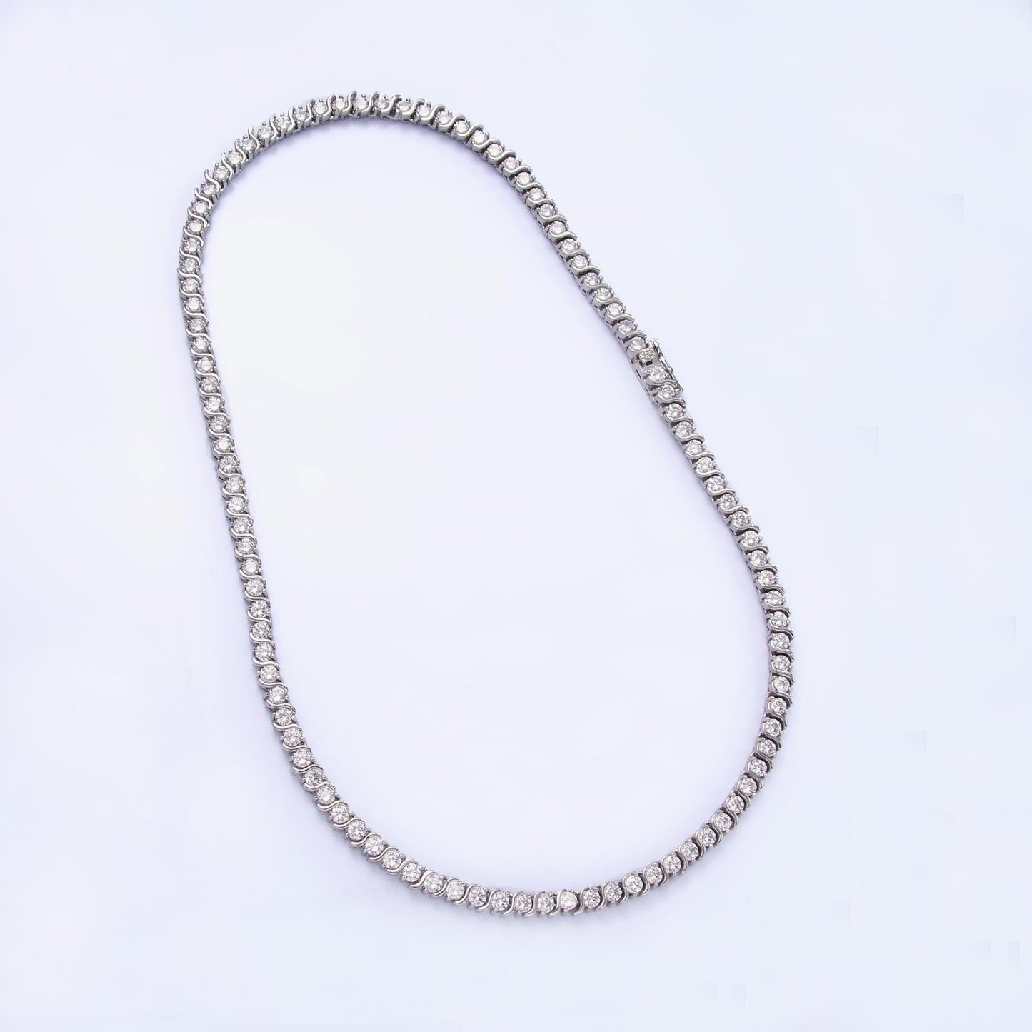 Swirl Round Cubic Zirconia Tennis Necklace CZ Diamond Necklace 14K Gold Filled Choker Necklace Gift for her WA-3028