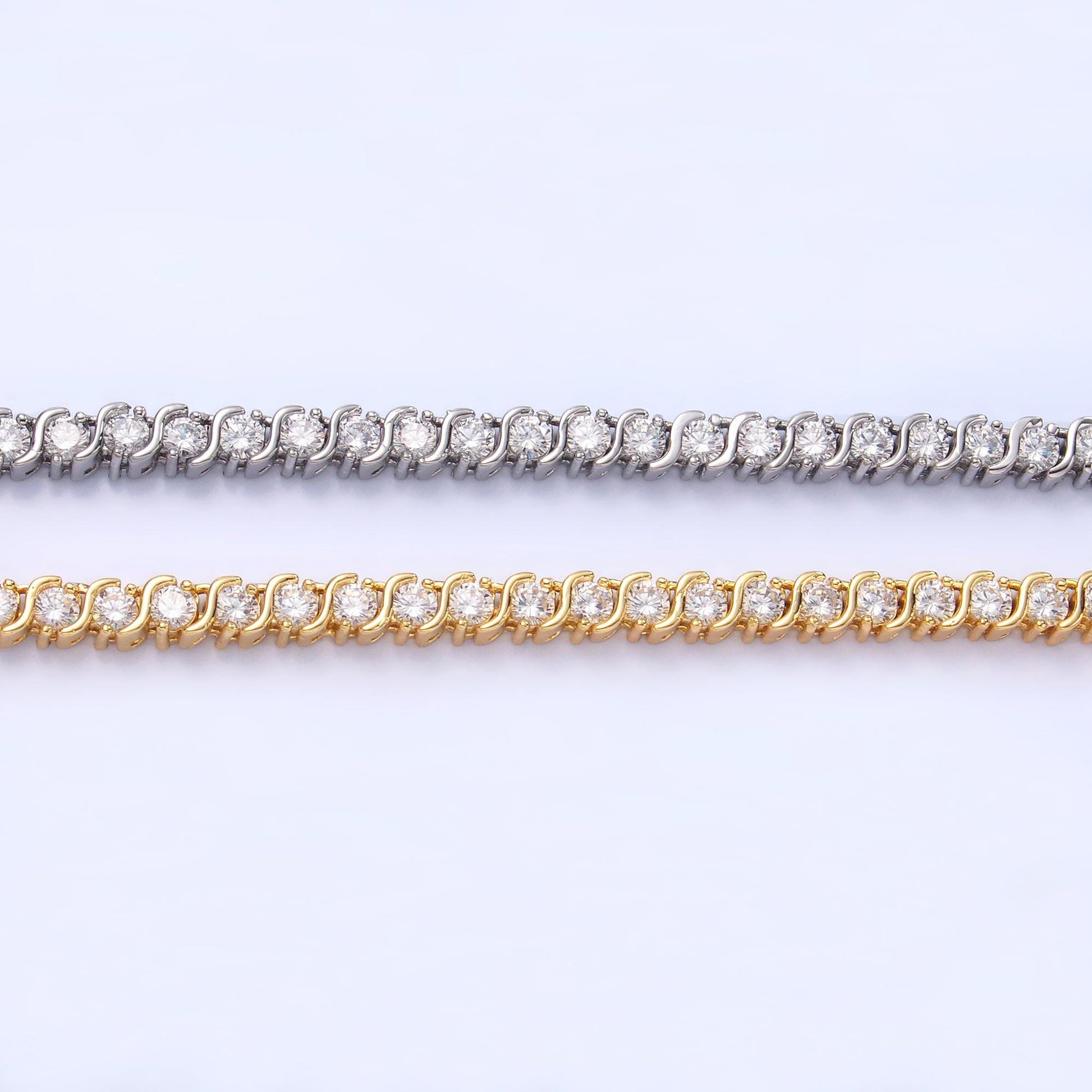 Swirl Round Cubic Zirconia Tennis Necklace CZ Diamond Necklace 14K Gold Filled Choker Necklace Gift for her WA-3028