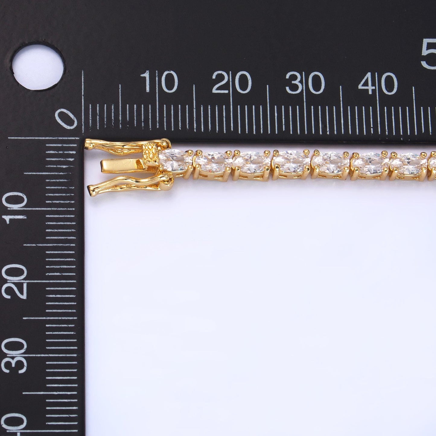 Dainty Oval CZ Tennis Bracelet, Gold Tennis Bracelet, Cubic Zirconia Tennis Bracelet 7 inch wa-3032
