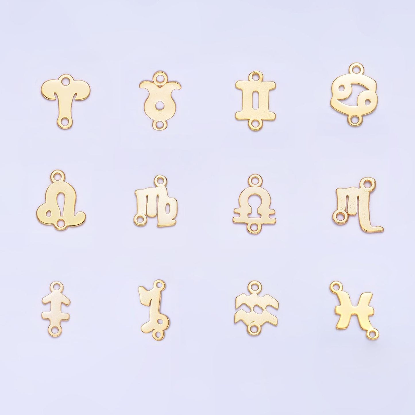 Gold Vermeil Sterling Silver Zodiac Sign Charm Connector for Necklace Bracelet Link Astrology Sign Personalized Jewelry Supplies SL-567