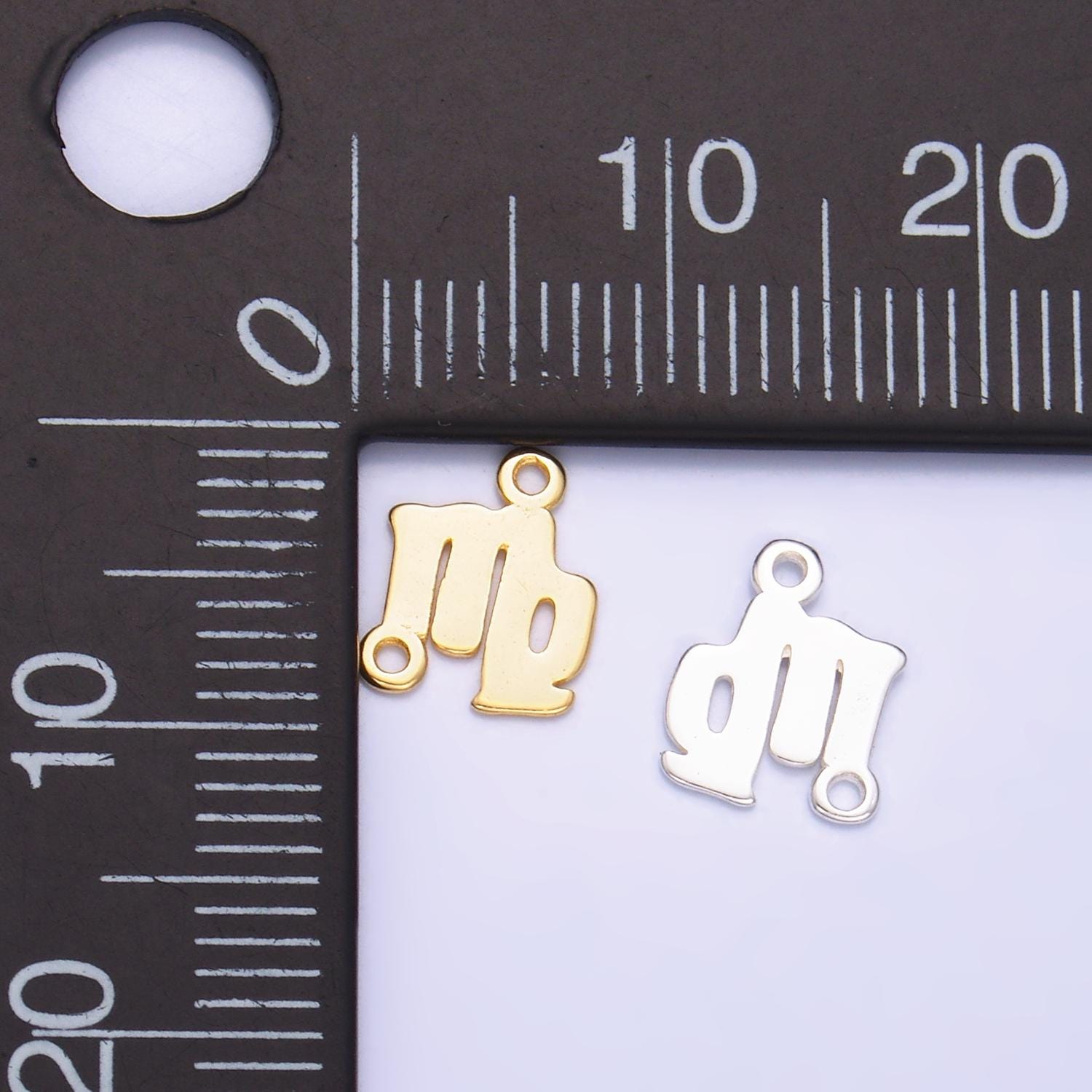 Gold Vermeil Sterling Silver Zodiac Sign Charm Connector for Necklace Bracelet Link Astrology Sign Personalized Jewelry Supplies SL-567