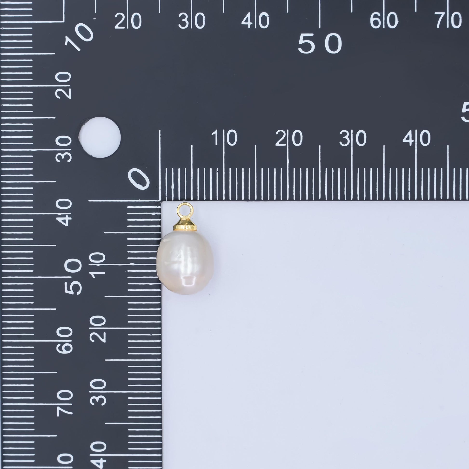 14k Gold Filled 14x8.4mm White pearl oval drop pendant for Minimalist Jewelry Making Supply | P-1942