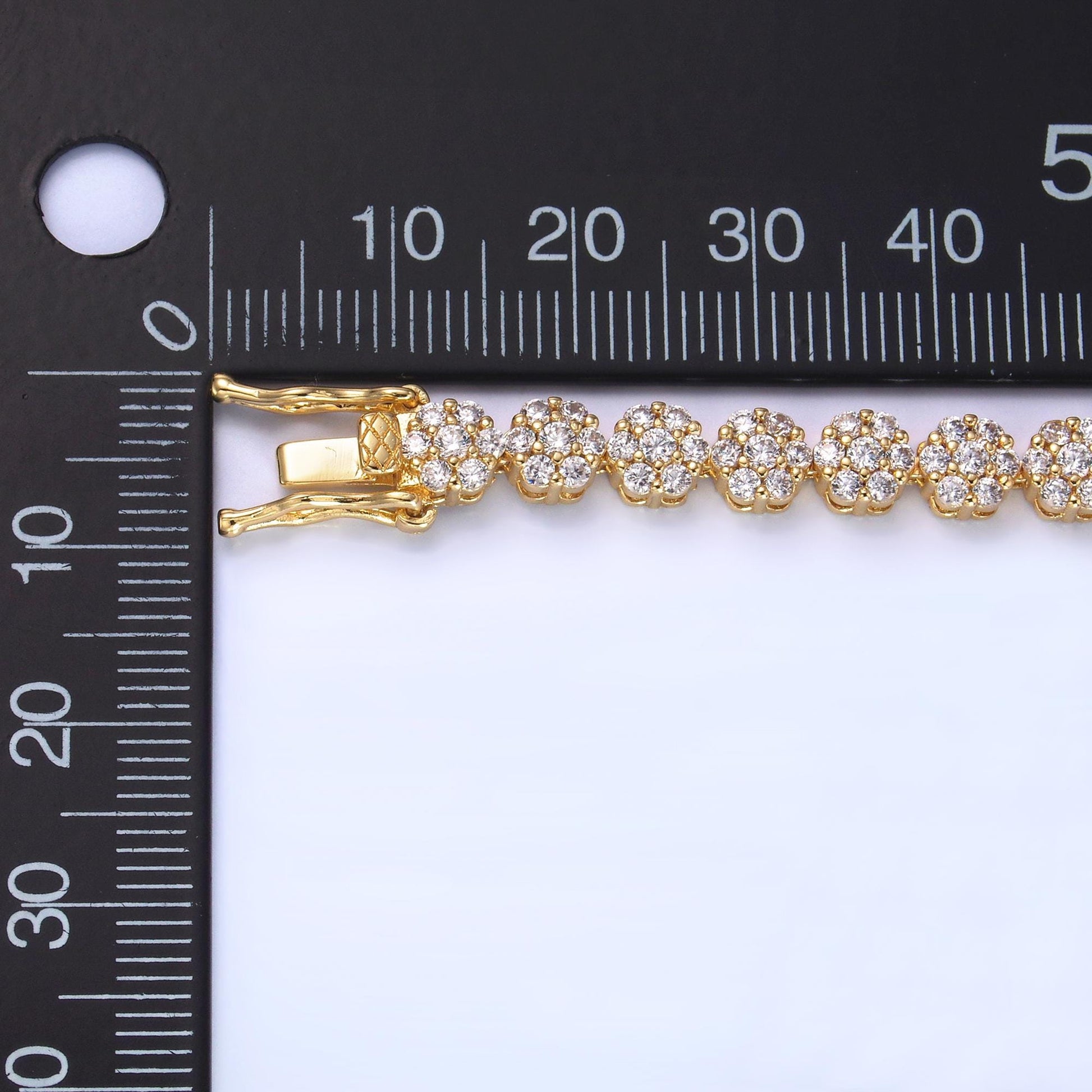 Dainty Round CZ Tennis Bracelet, Gold Tennis Bracelet, Cubic Zirconia Tennis Bracelet 7 inch WA-3038